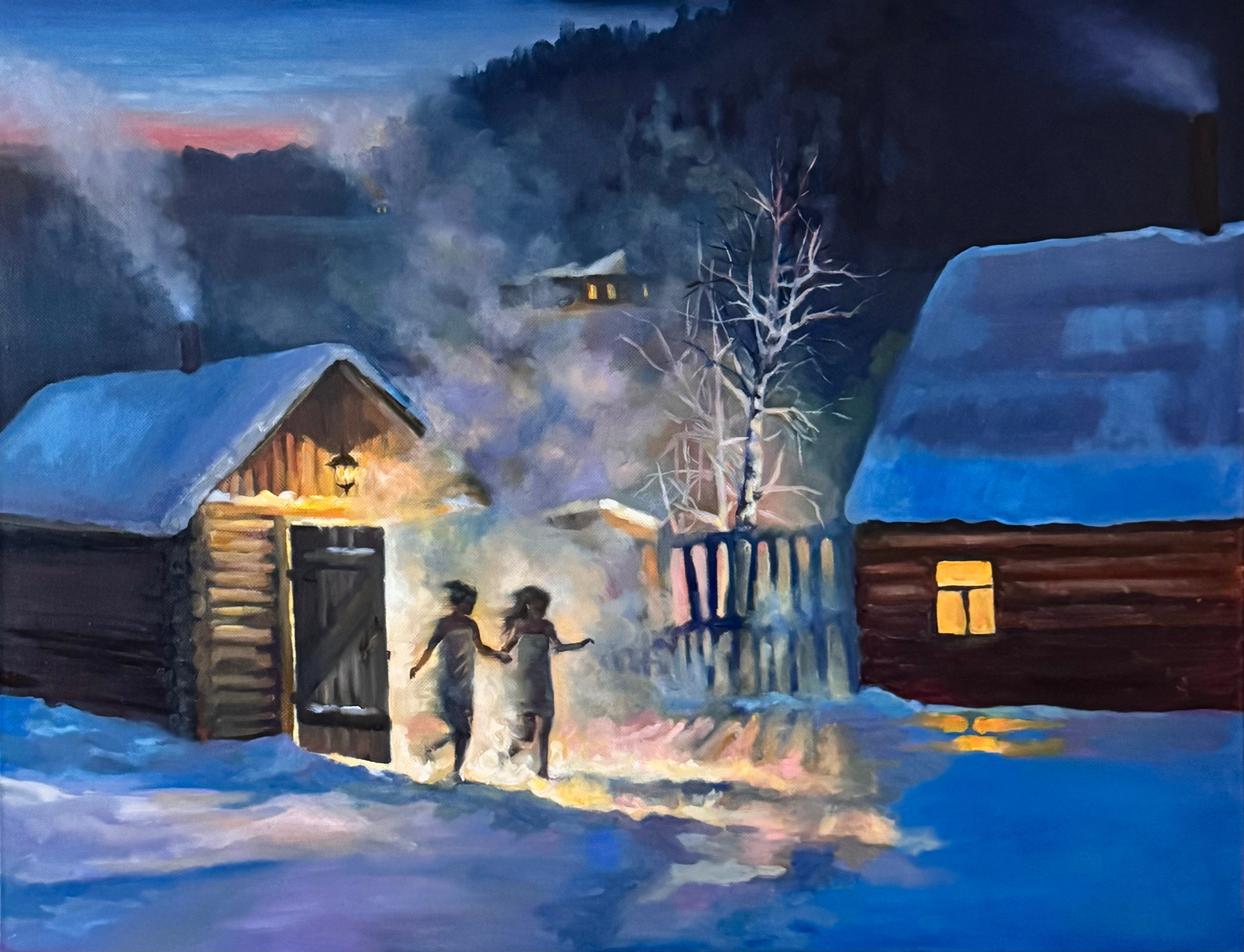 "Русские Забавы". Холст, масло, 90х70 см