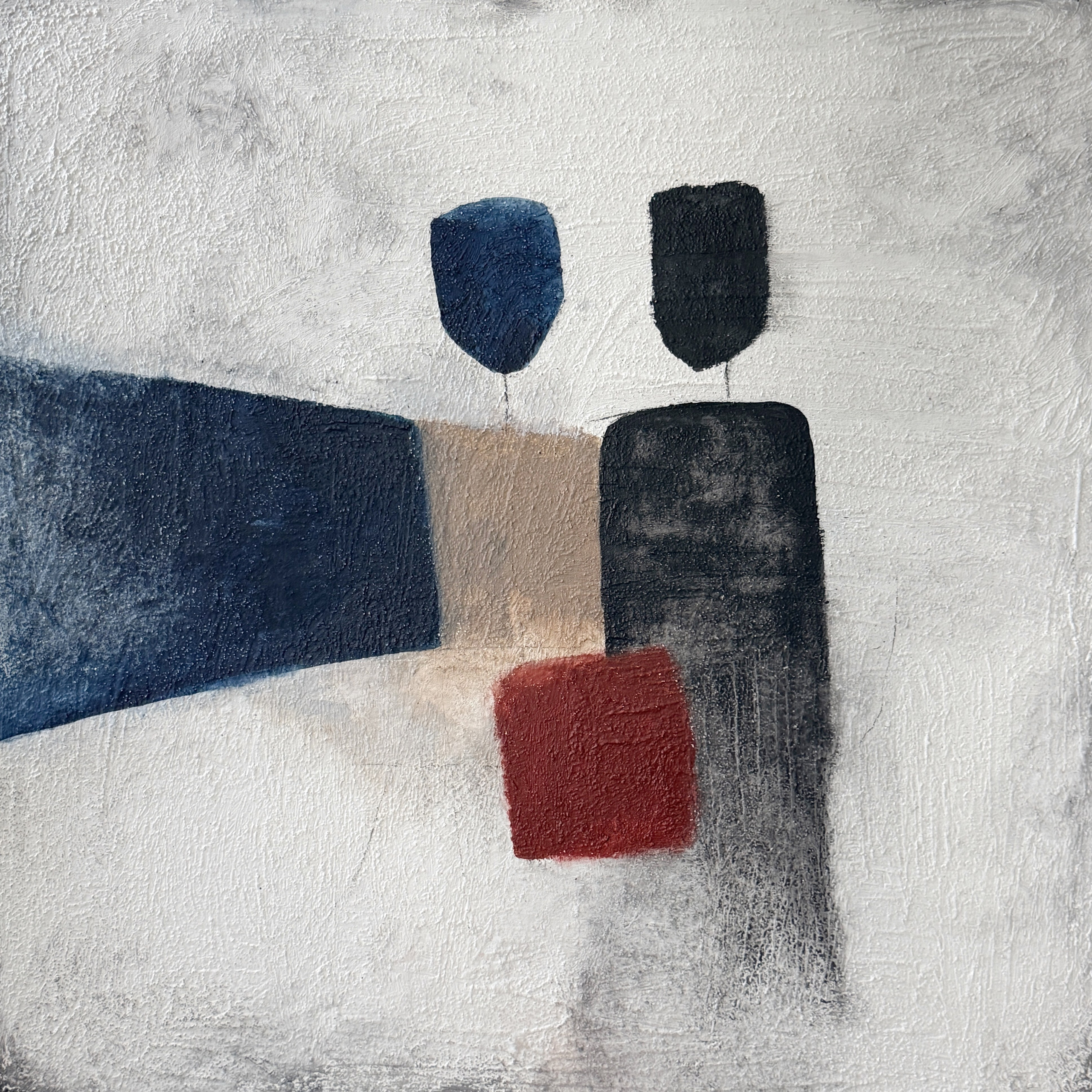 Untitled. N10. Акрил, текстурная паста, уголь, холст на подрамнике 80х80 см. 2026. 65 000 руб
