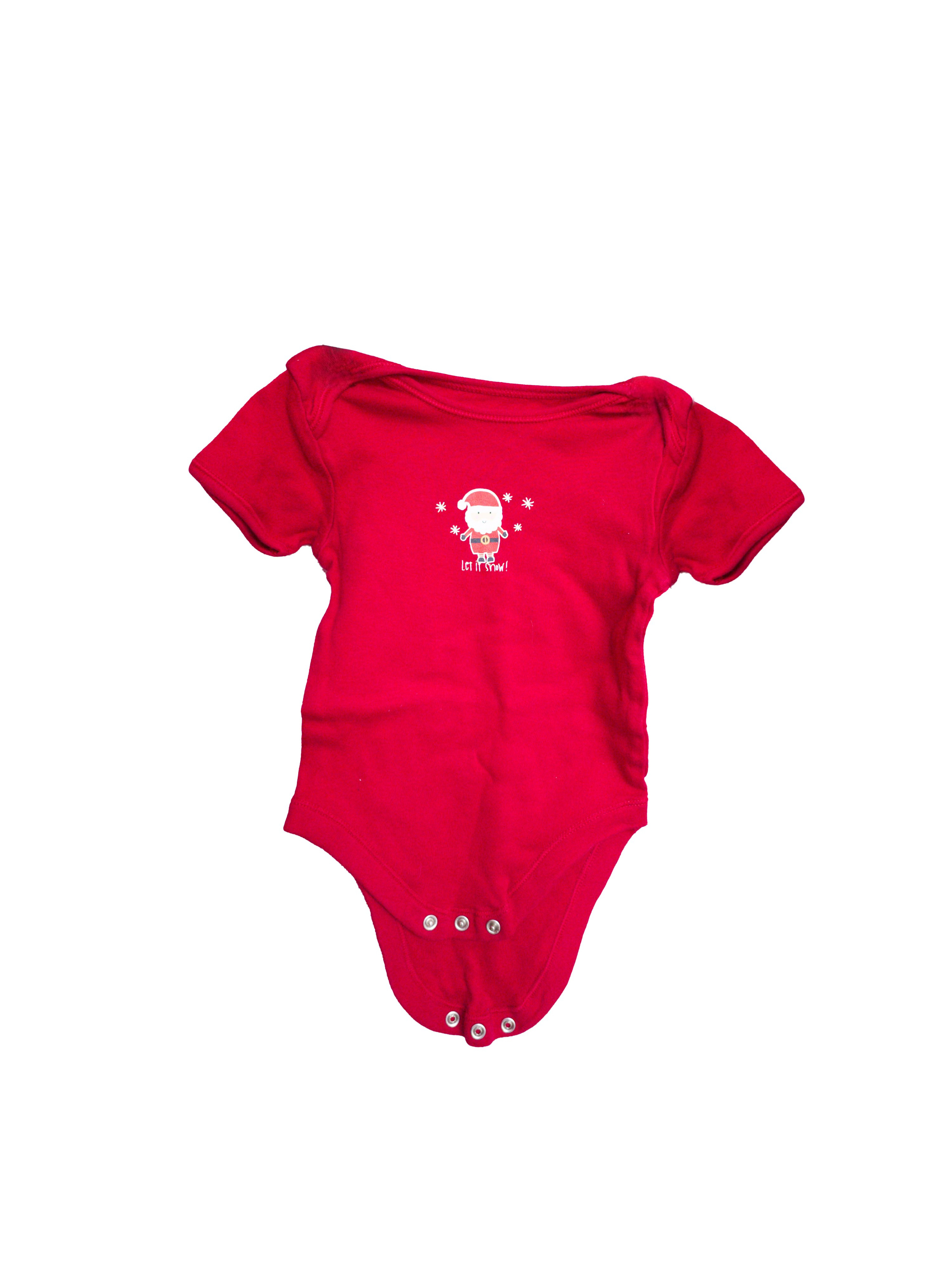 Боди детское трикотажное красное новогоднее 9-12 мес