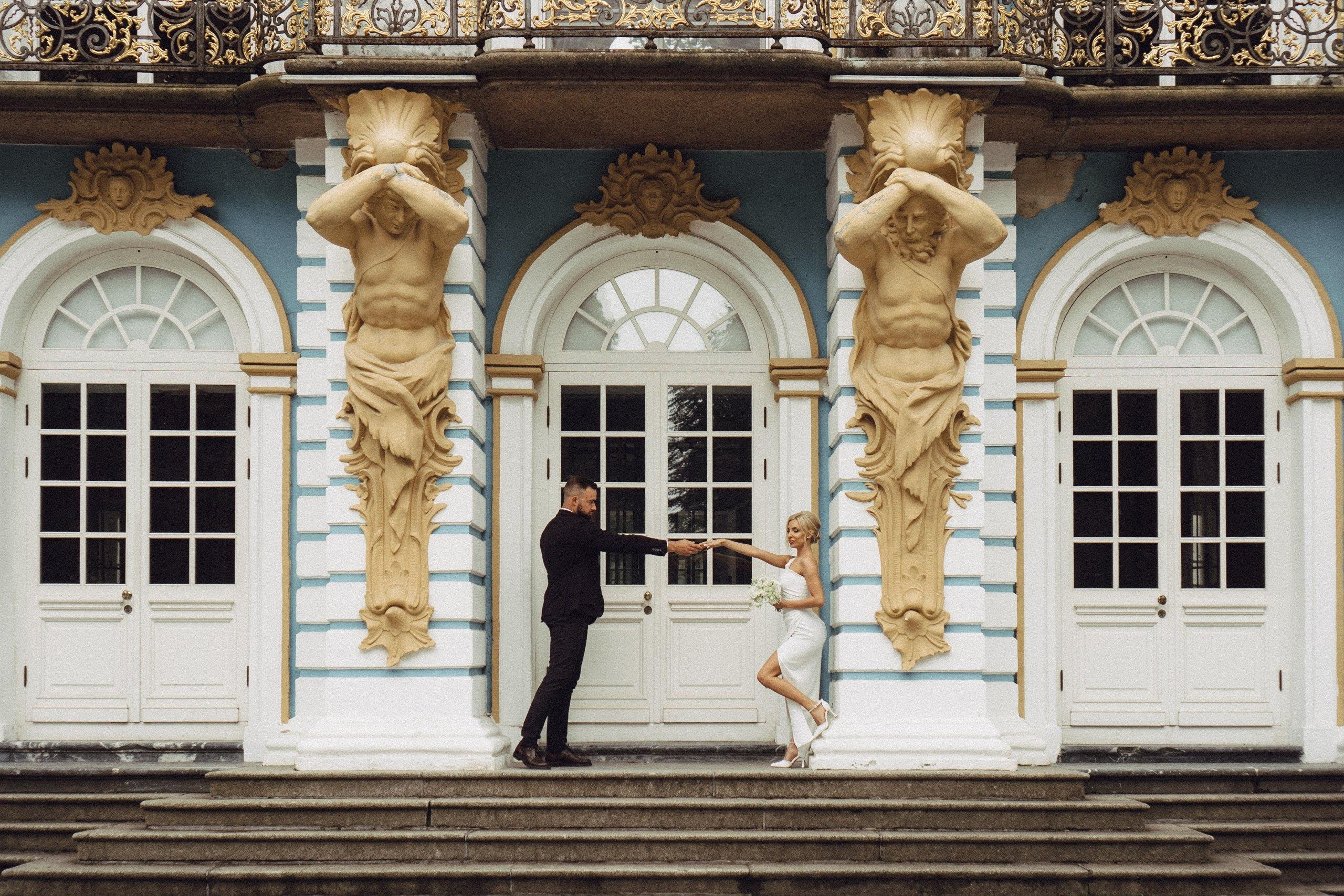 СВАДЕБНАЯ ИСТОРИЯ В ГОРОДЕ ПУШКИН ВОЗЛЕ ЕКАТЕРИНИНСКОГО ДВОРЦА И В ПАРКЕ. Профессиональный фотограф, Санкт-Петербург — Виктория Богомолова