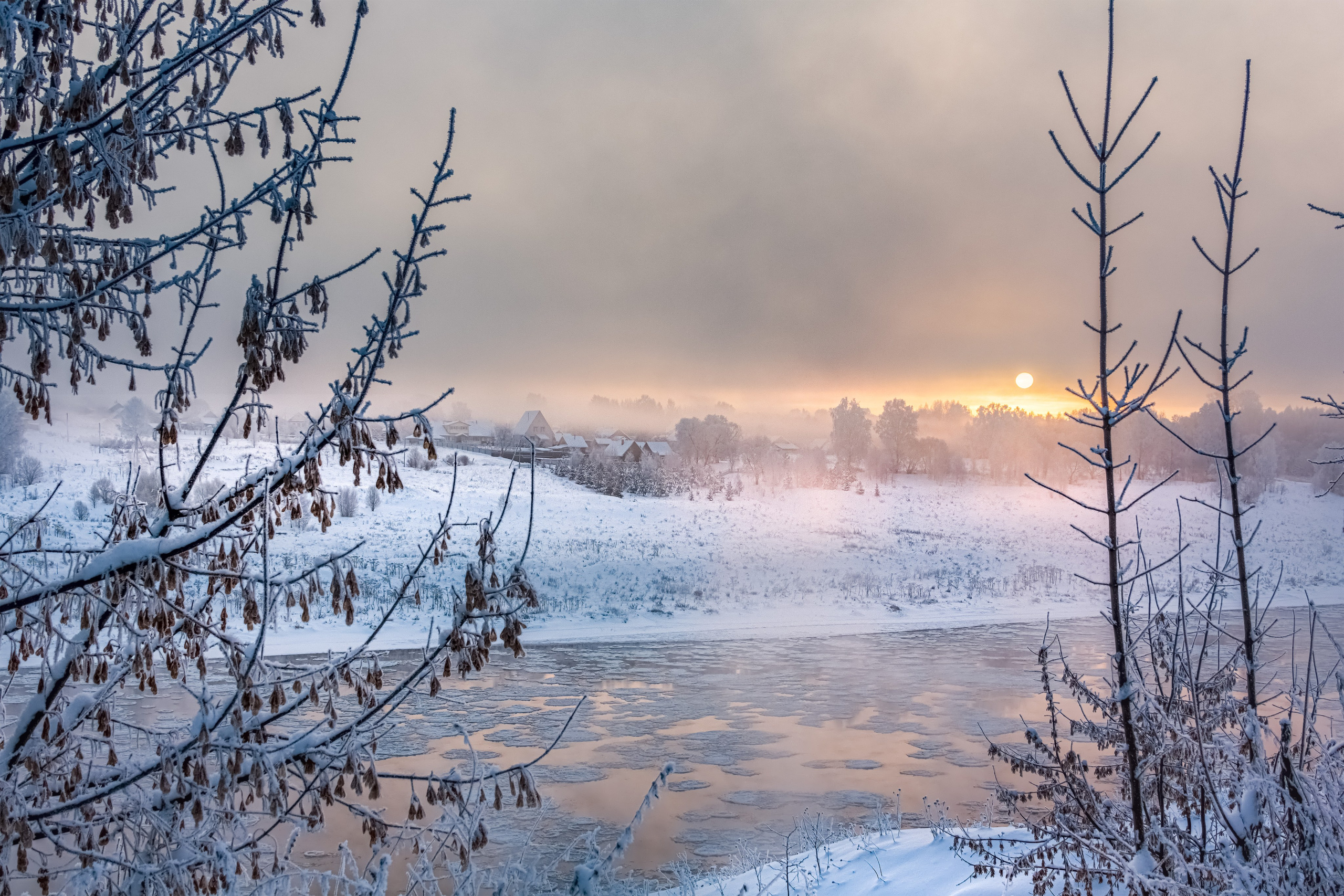 Nature of the Staritsa. Winter. Site of landscape photographer Pavel Krainikov