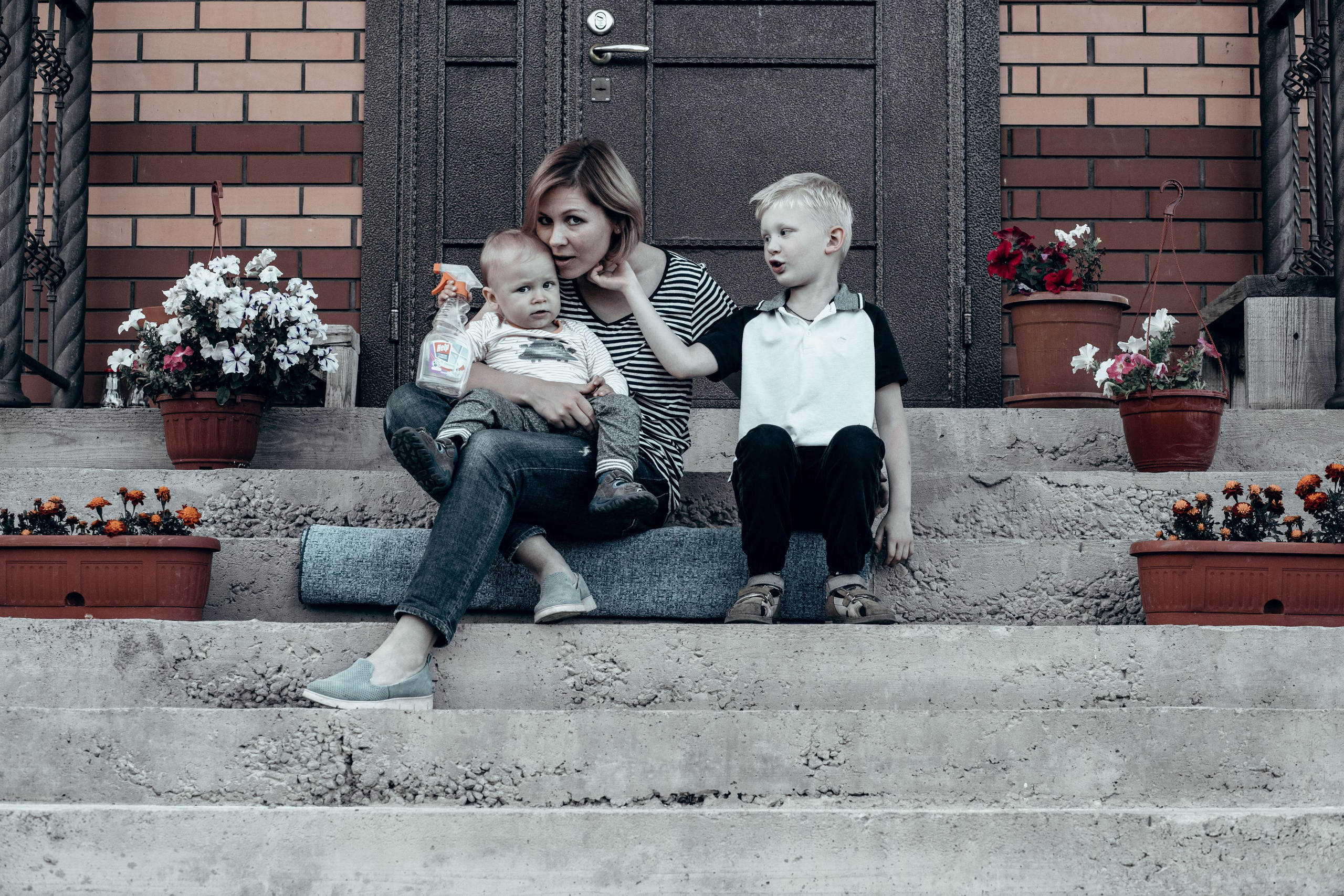 Italian family. Home