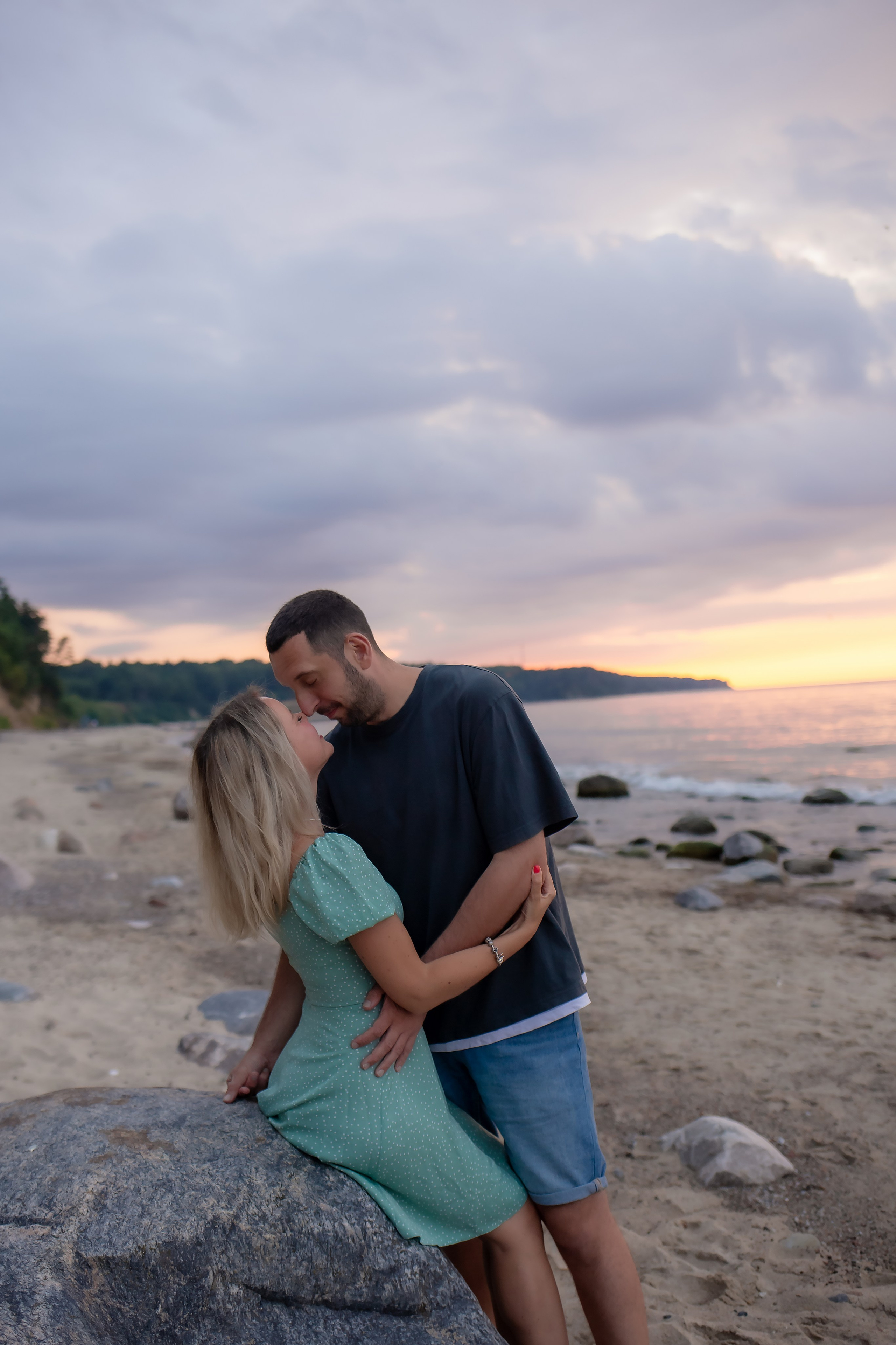 Есеня, Леня и Аня. Закат в Куликово. Фотограф в Калининграде Решетникова Алина