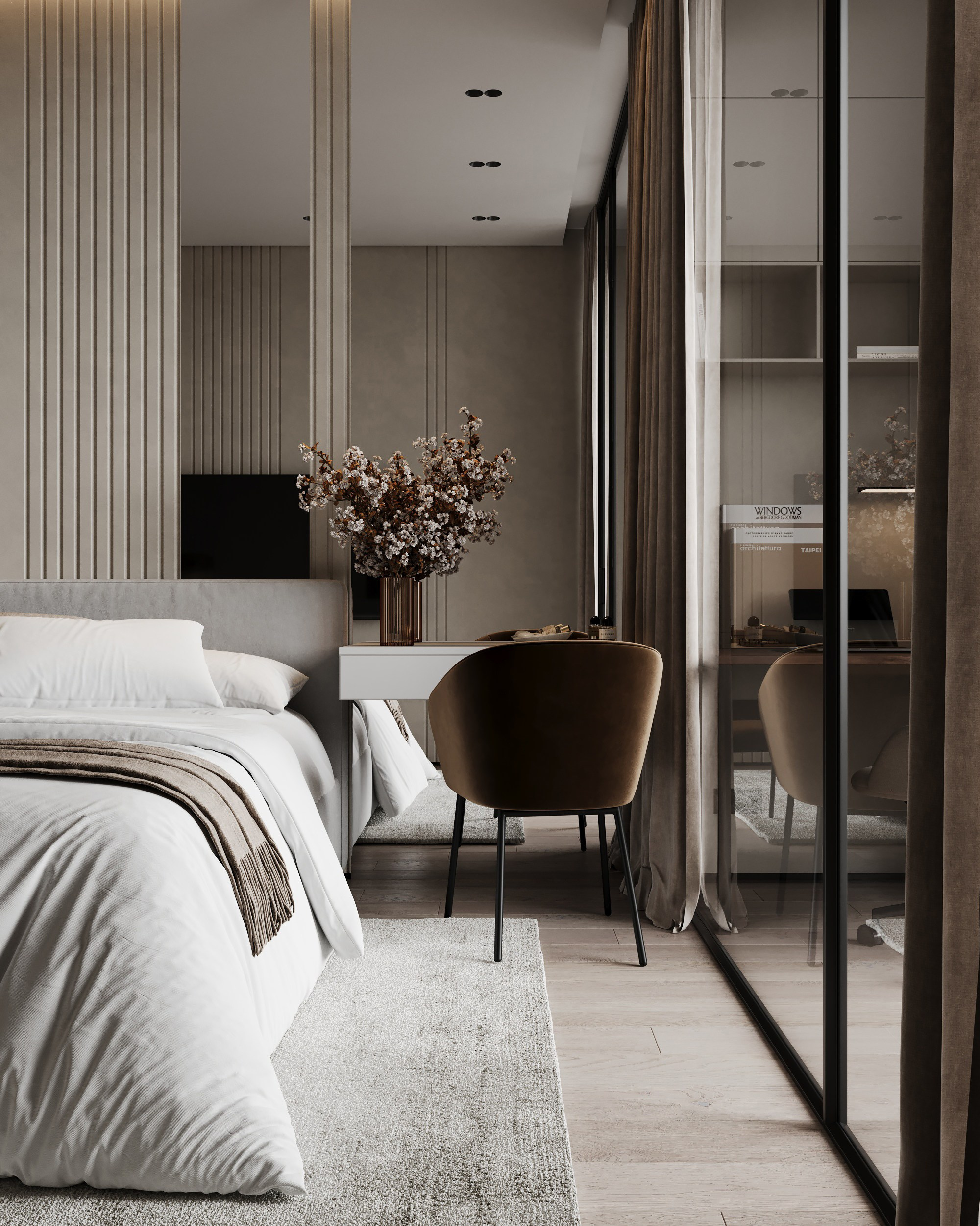 Bottle and Beige. Дизайн интерьера | 3D визуализация | Миланская Марина