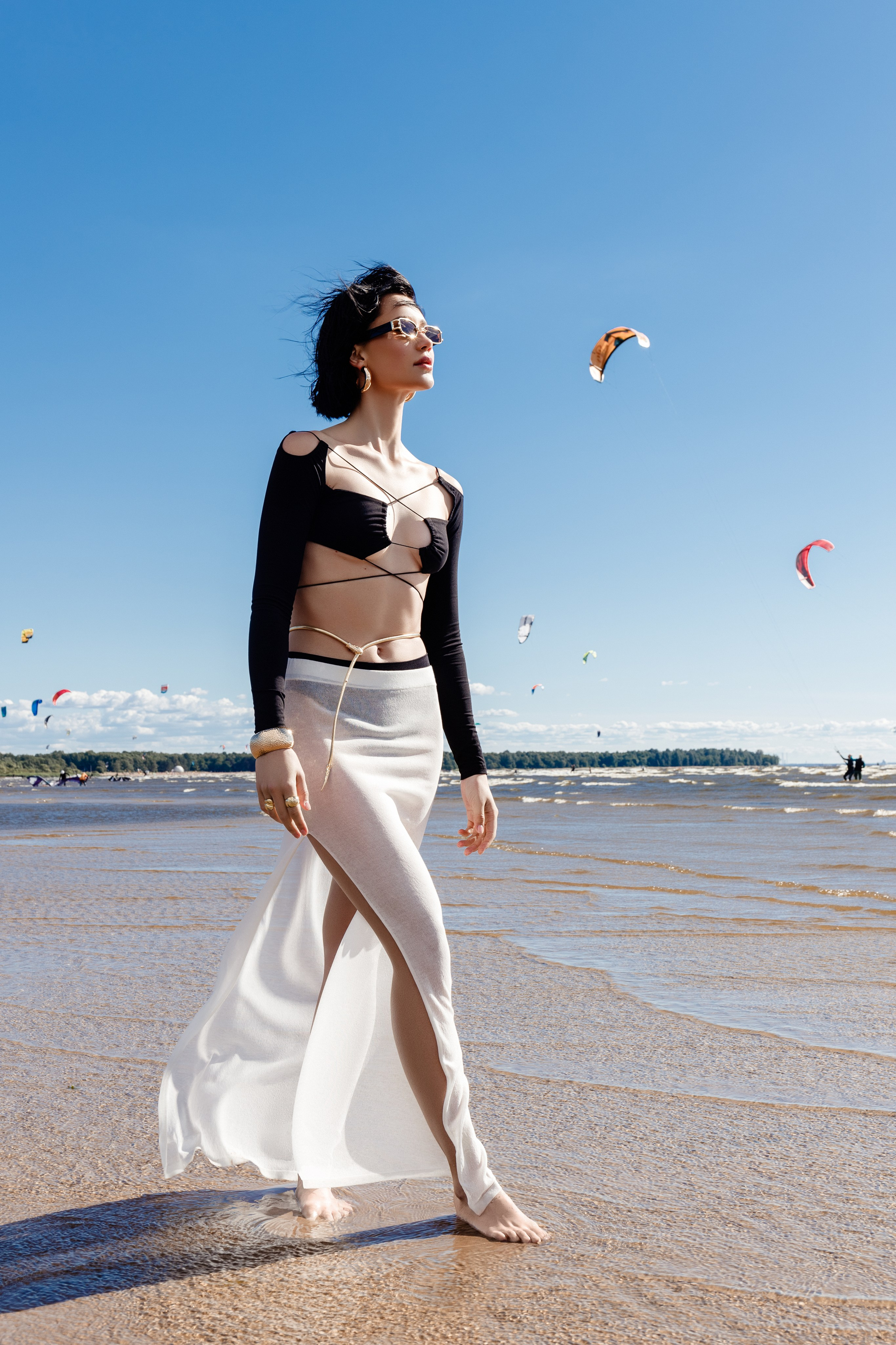 Летняя fashion-съёмка в Петербурге — на Финском заливе