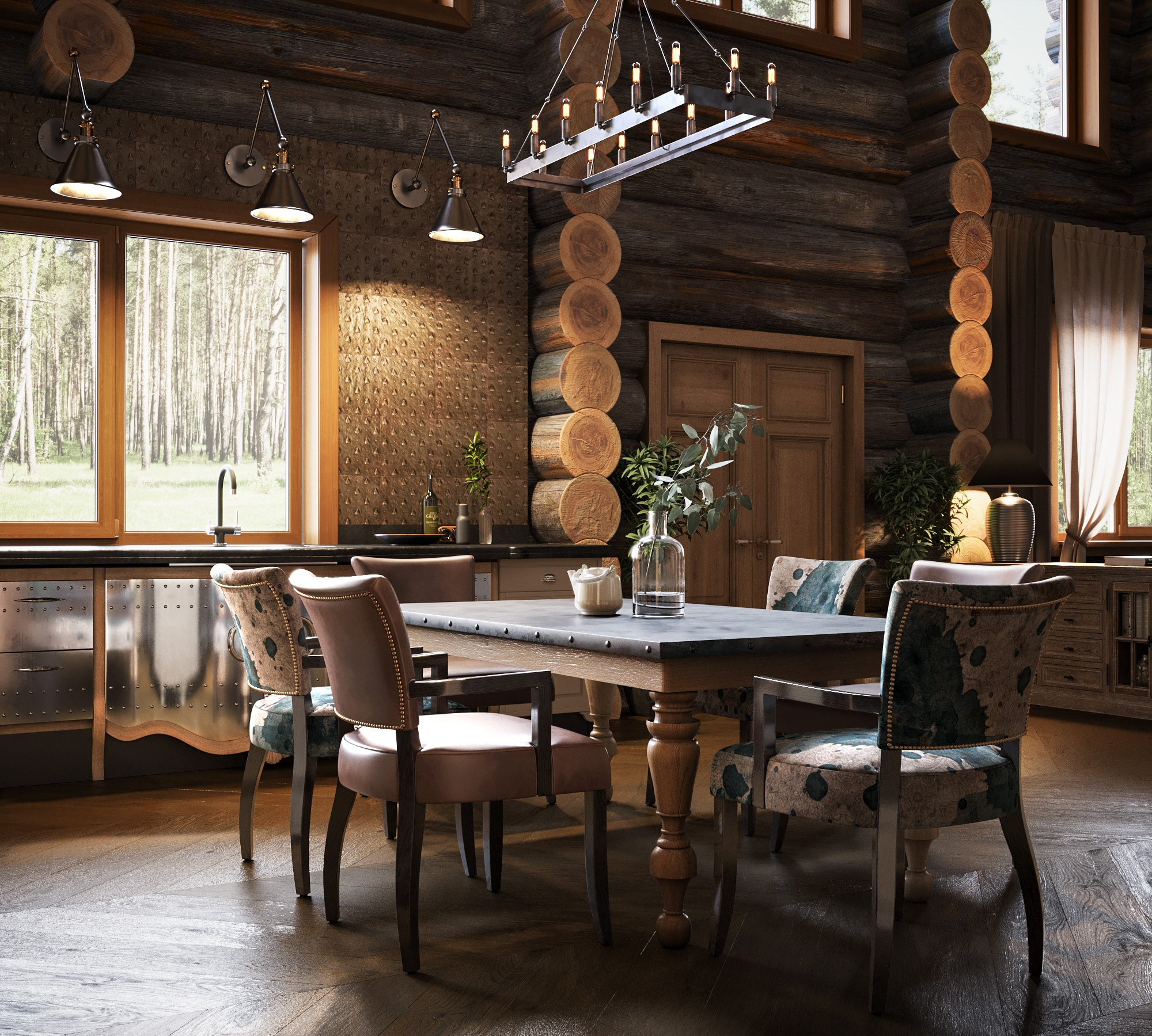 Дом из бревна кело. Студия 3D визуализации