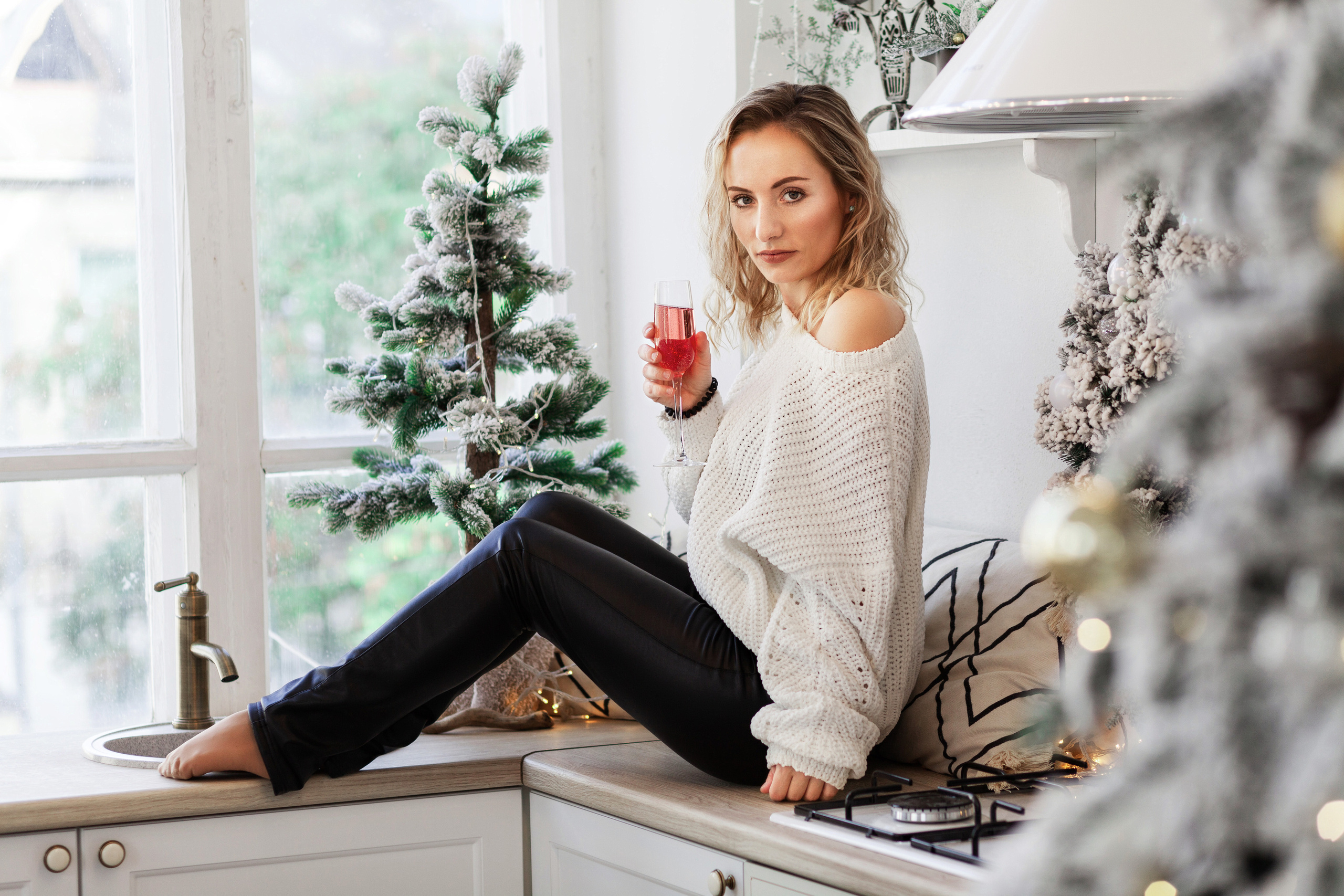 Женская новогодняя фотосессия в фотостудии Лофт, Симферополь. Χελιδόνι Семейный и церковный фотограф в Крыму и Симферополе Валерия Г