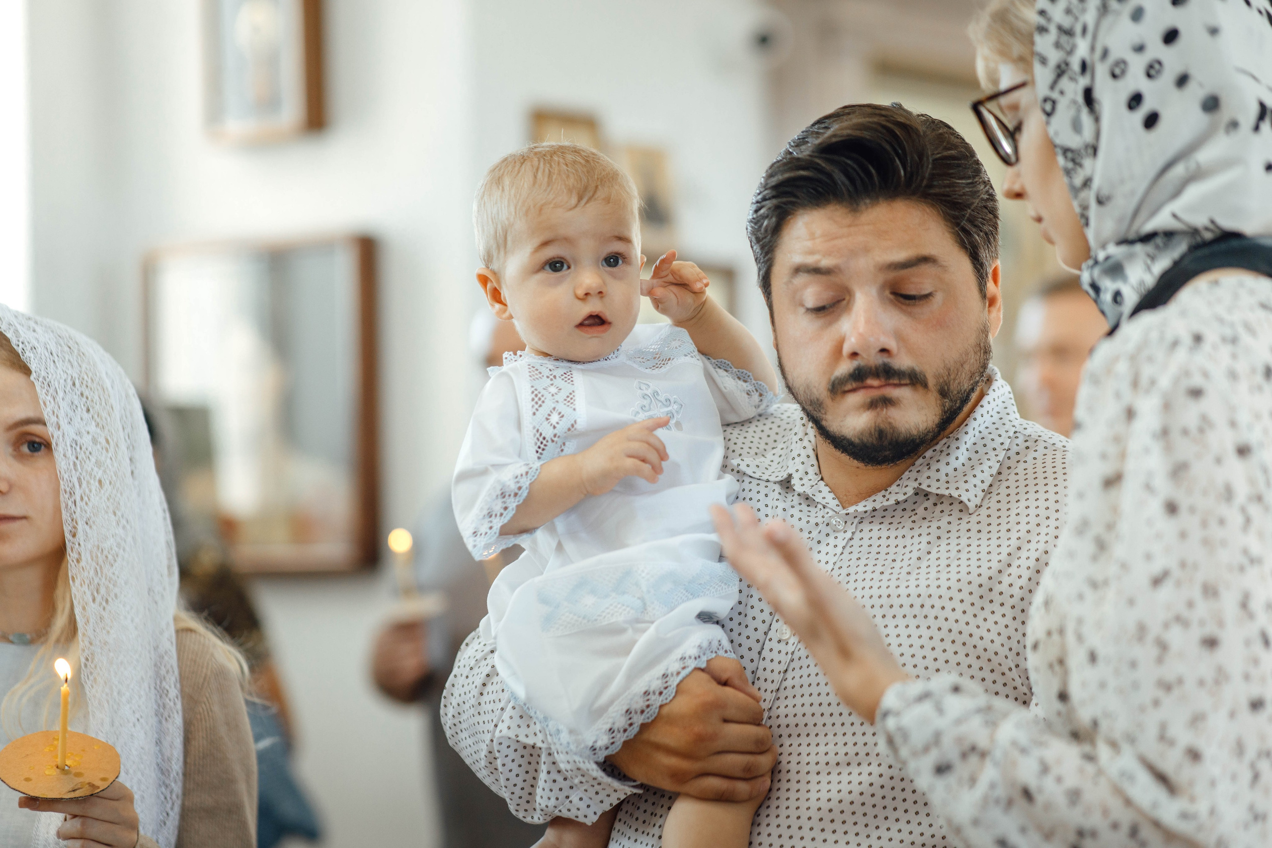 Крещение Энвера (Михаила), д. Колядищи, храм Успения Пр. Богородицы, август 2025