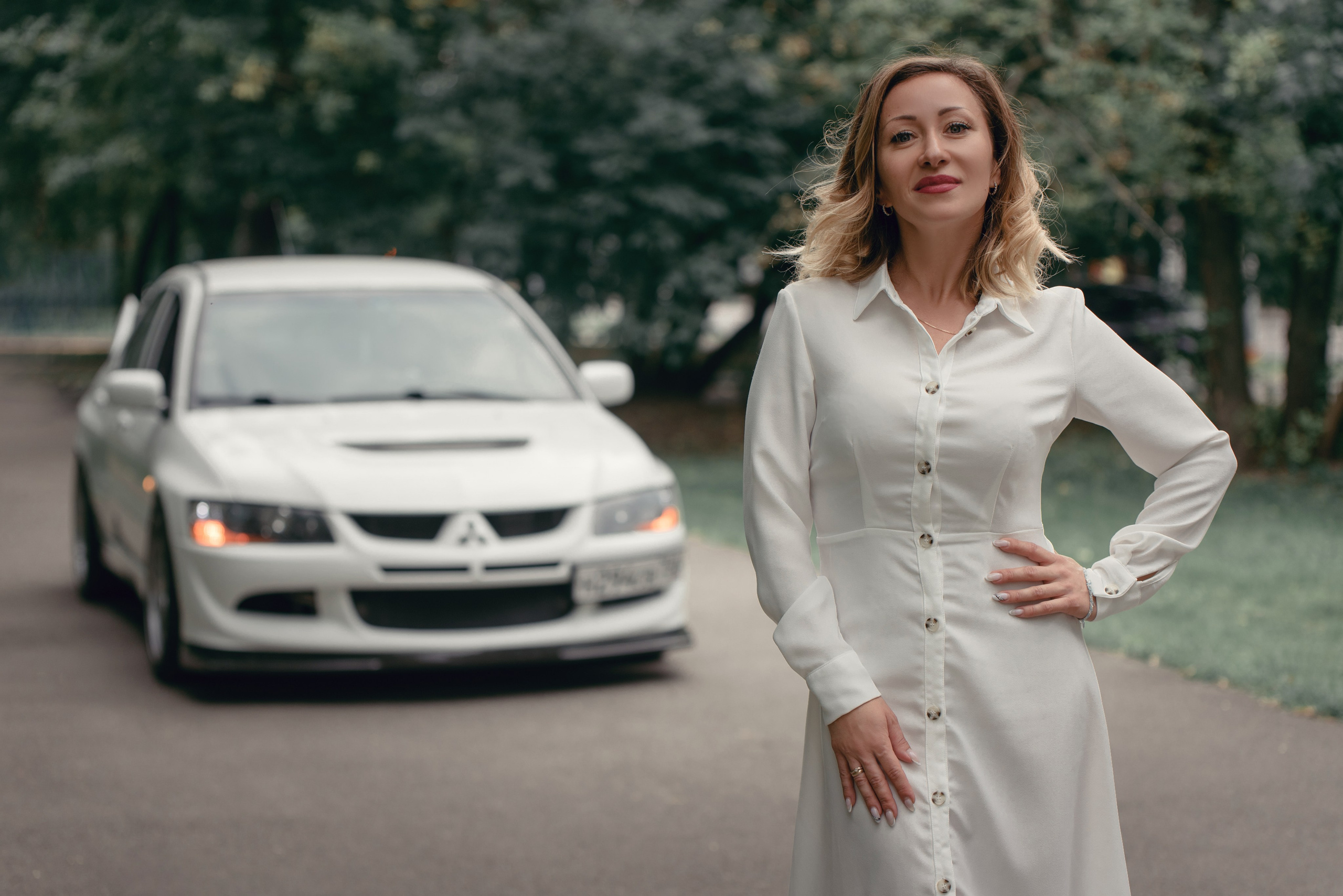 Mitsubishi Lancer Evolution IIX white. DeLorein