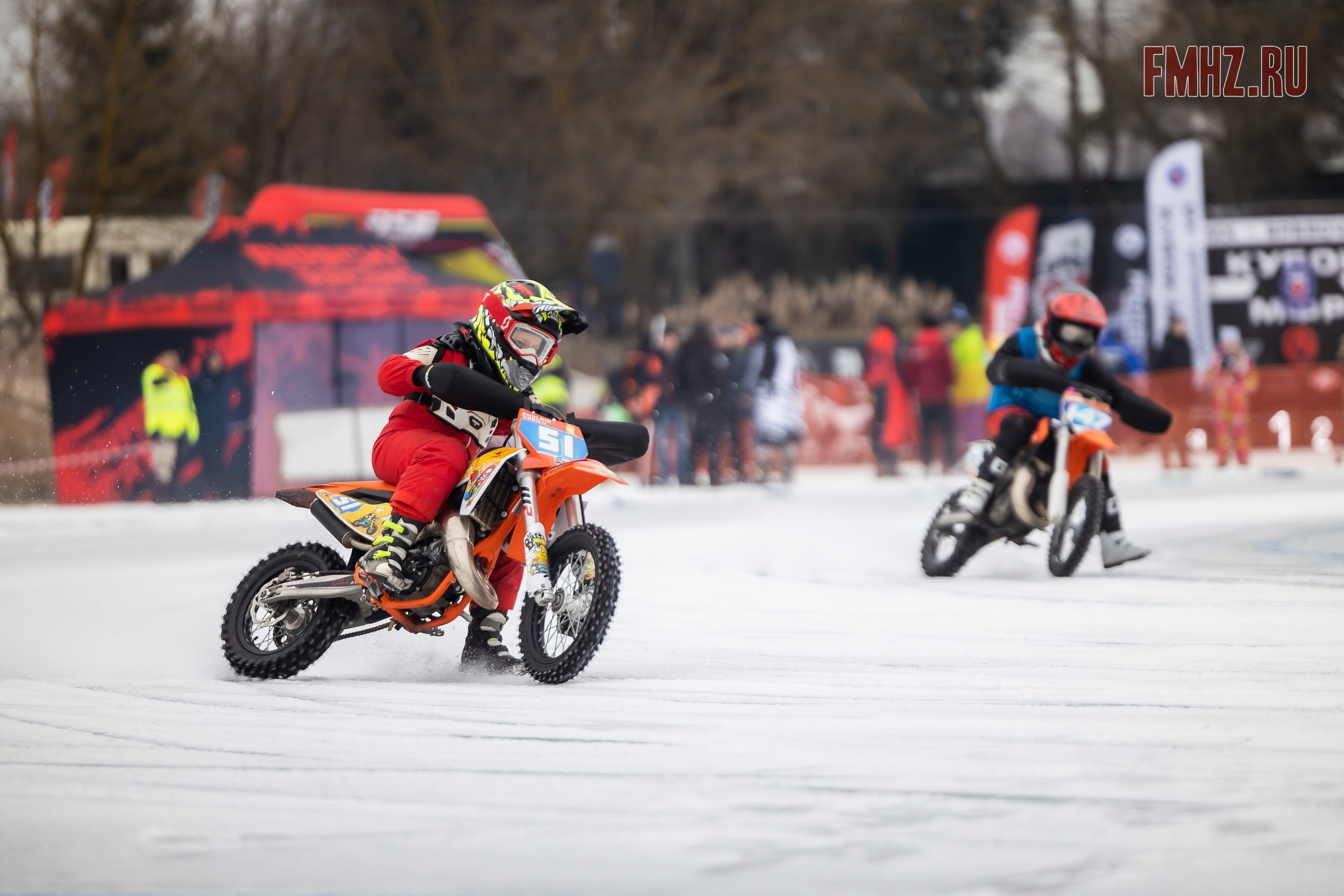 Первый этап Кубка МФР по мотокроссу на льду Большого Крылатского пруда в Москве. 8 февраля 2025 г. Фотограф Владимир Охрименко