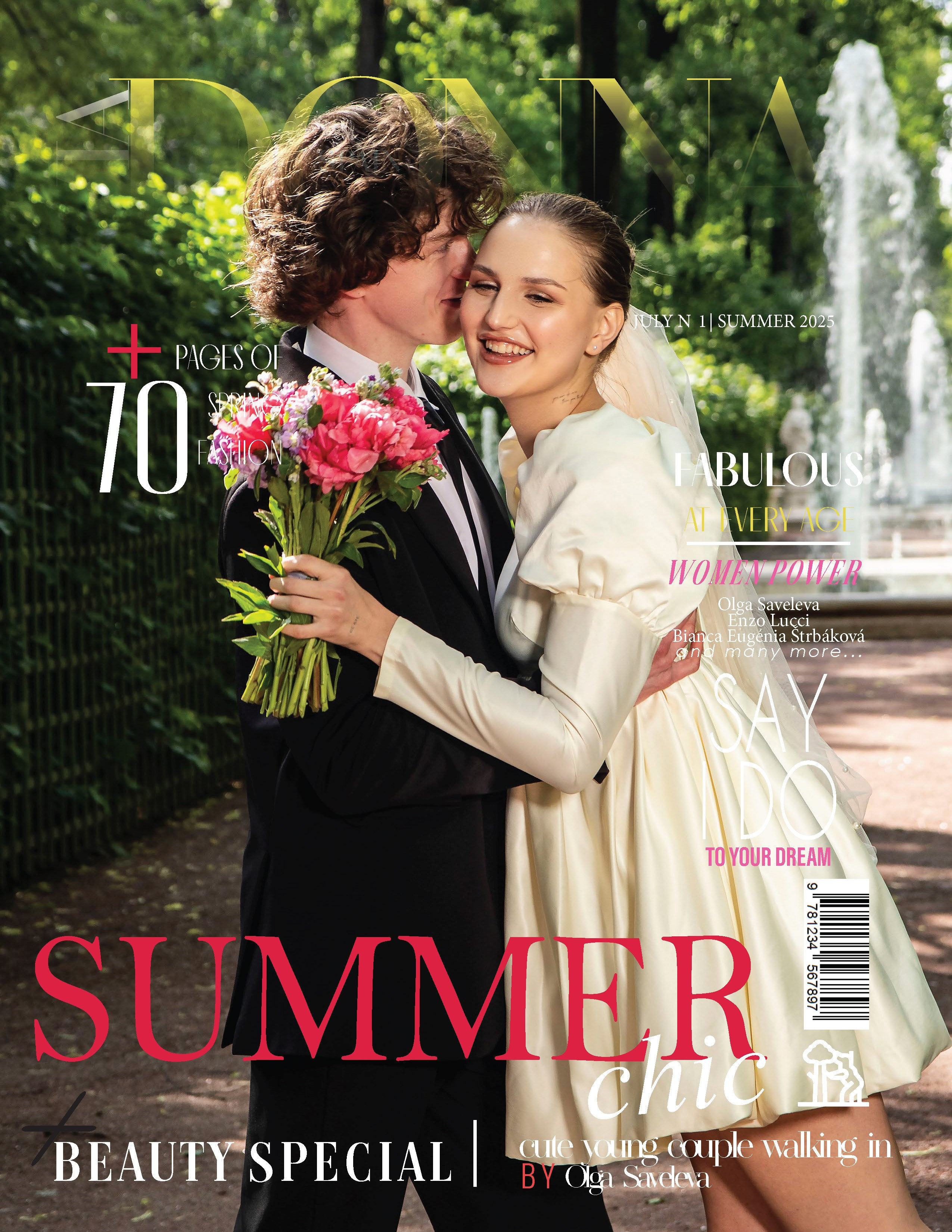 Лето в Летнем саду на обложке журнала DONNA. Портретный фотограф в Санкт-Петербурге Савельева Ольга