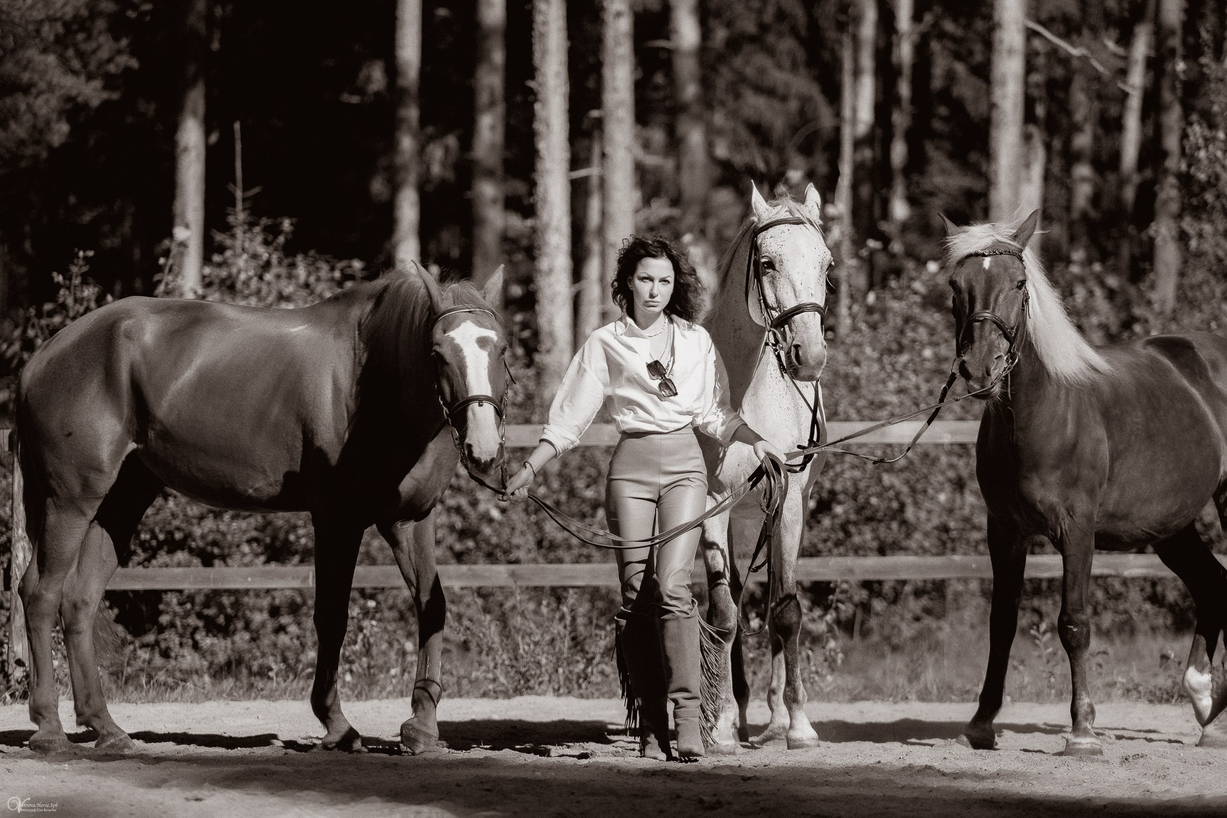 Фотосессия с лошадьми в кантри стиле. Фотограф женский и мужской портрет Санкт-Петербург