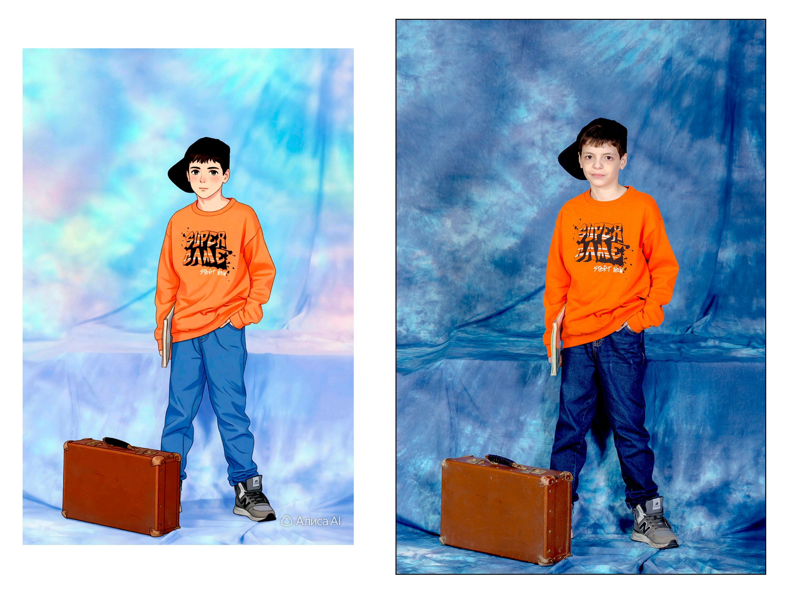 4А в СТУДИИ + АНИМЕ от ИИ Алиса. Семейный фотограф в Новороссийске Игорь Белослюдцев