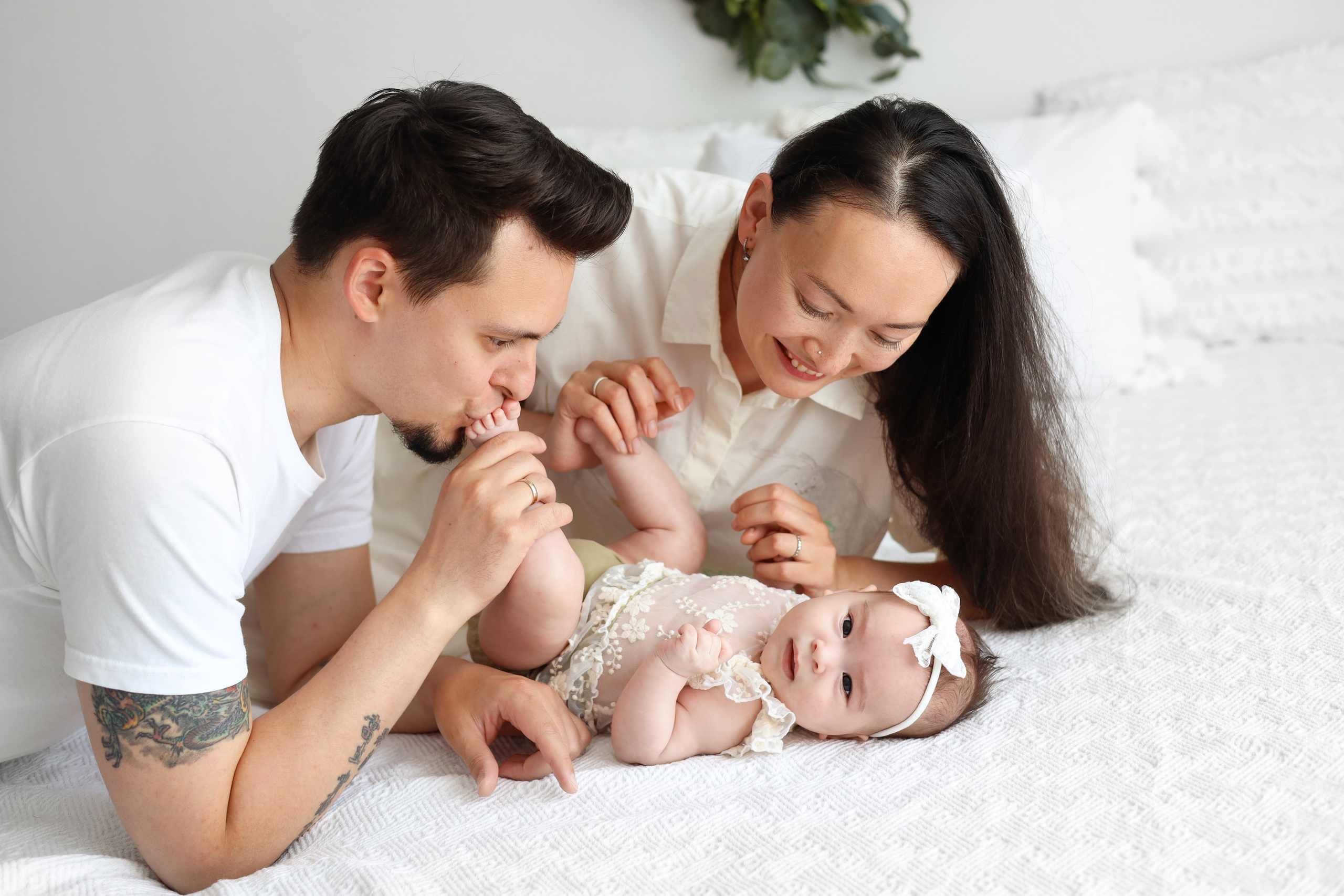 Фотосессия Василисы в студии в Бутово. Фотограф новорожденных Москва. Ньюборн фотограф Москва