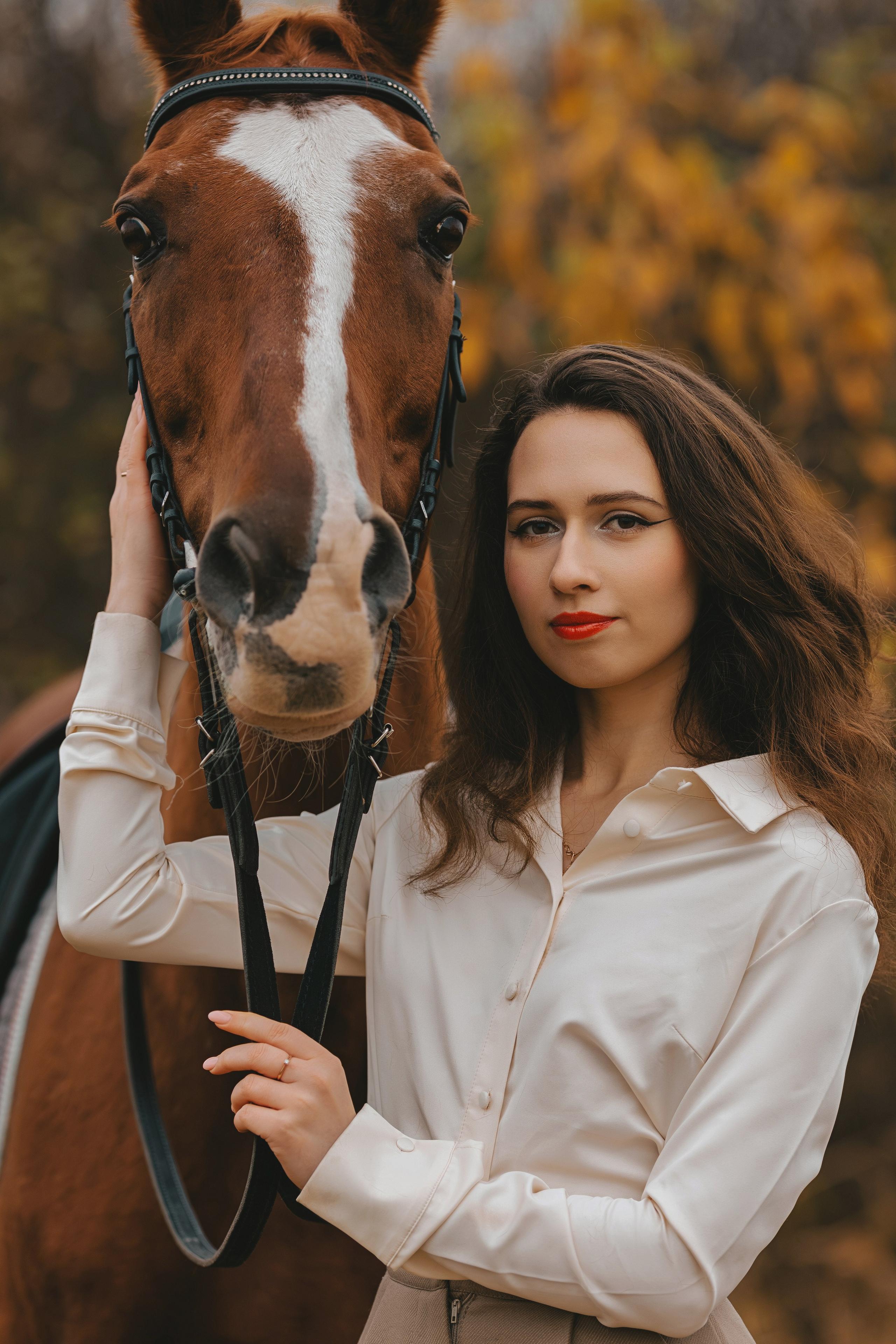 Женский портрет с лошадью. Семейный и женский фотограф в Москве Надежда Воробьева