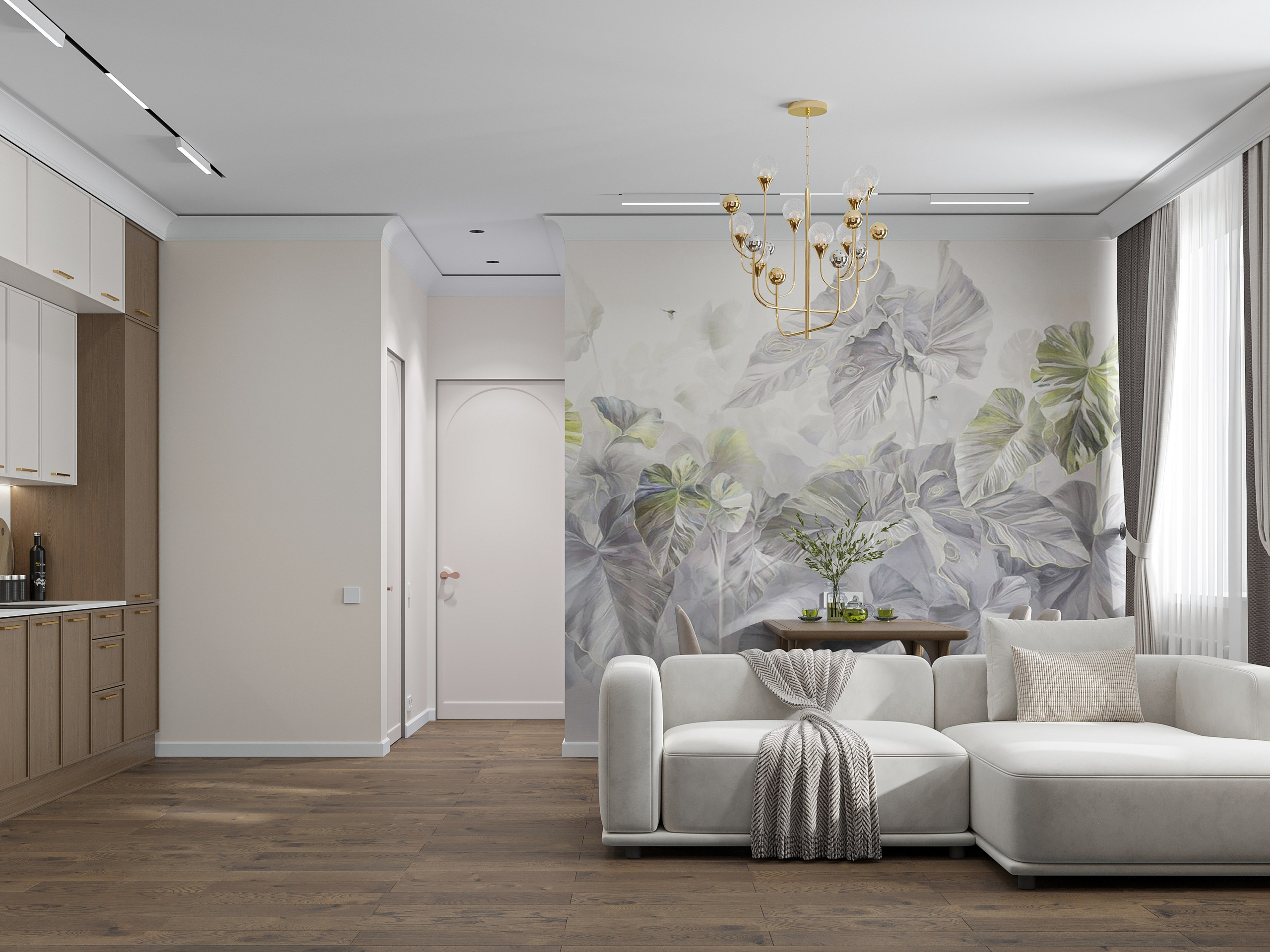 Кухня-гостиная в 3х комнатной квартире. Дизайн-проект Санкт-Петербург