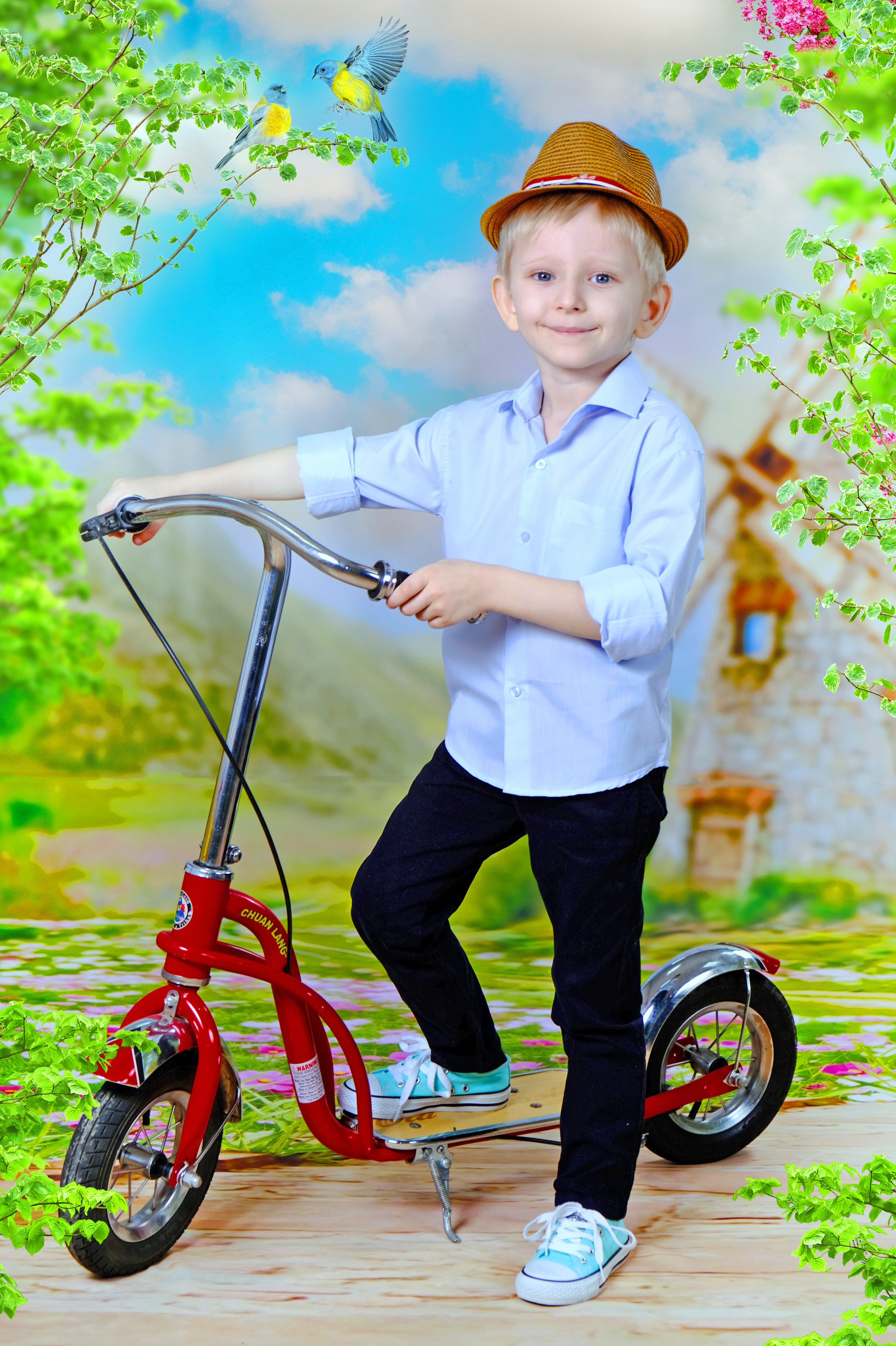 На самокате. ФотоАрт