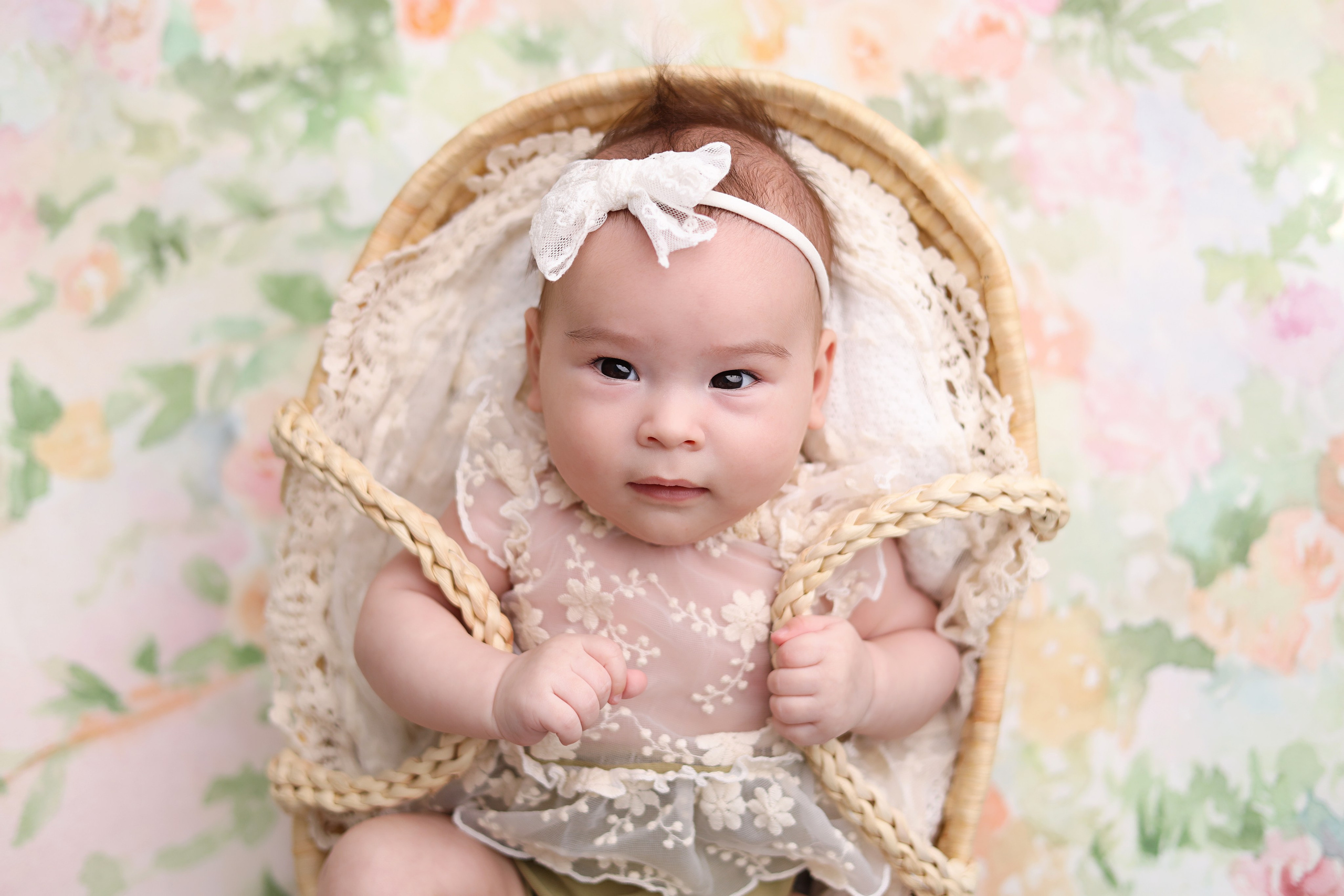 Фотосессия Василисы в студии в Бутово. Фотограф новорожденных Москва. Ньюборн фотограф Москва