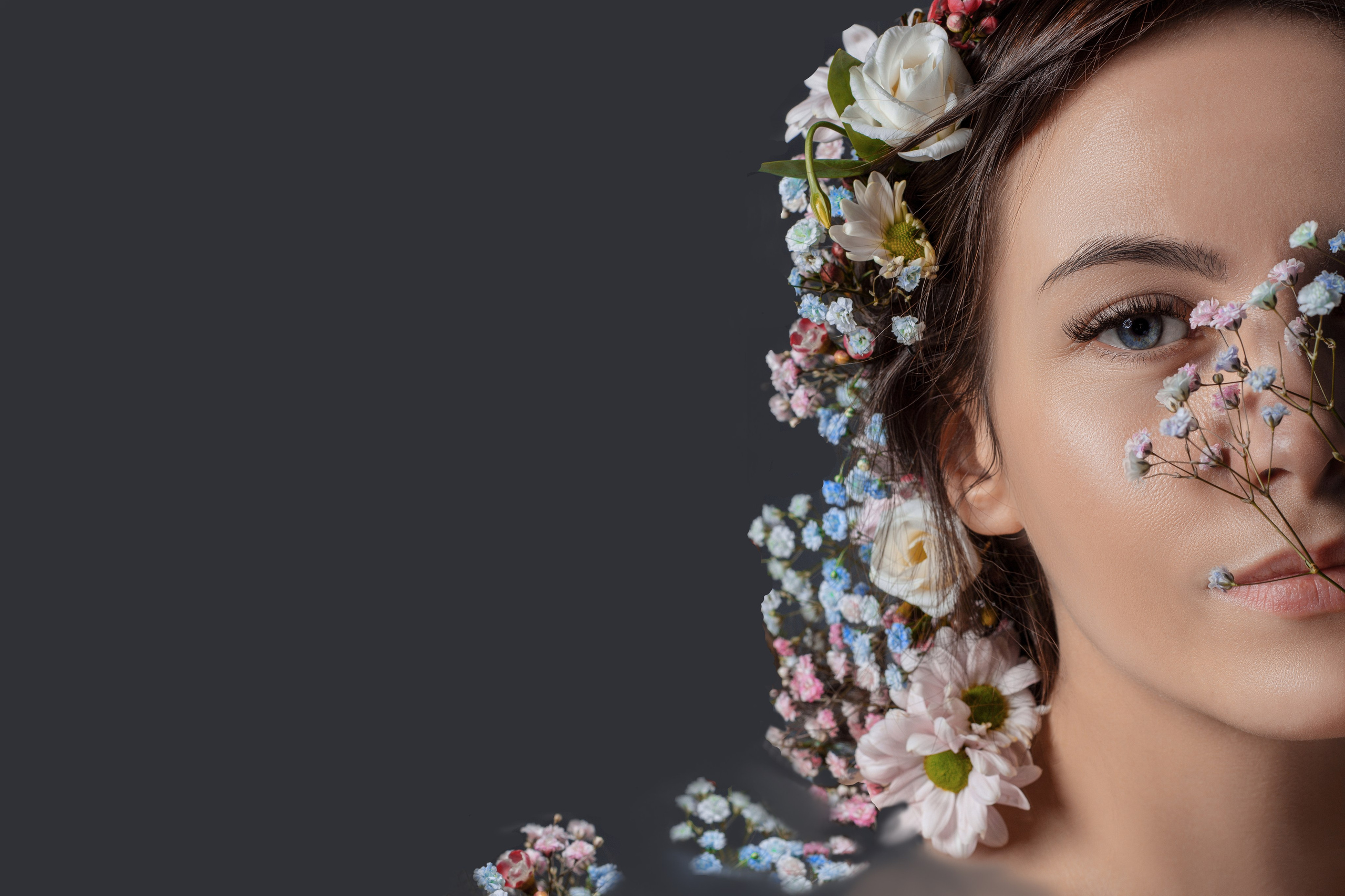 Фотосьемка в студии с цветами. Портретный фотограф в Санкт-Петербурге Анастасия Епифанова