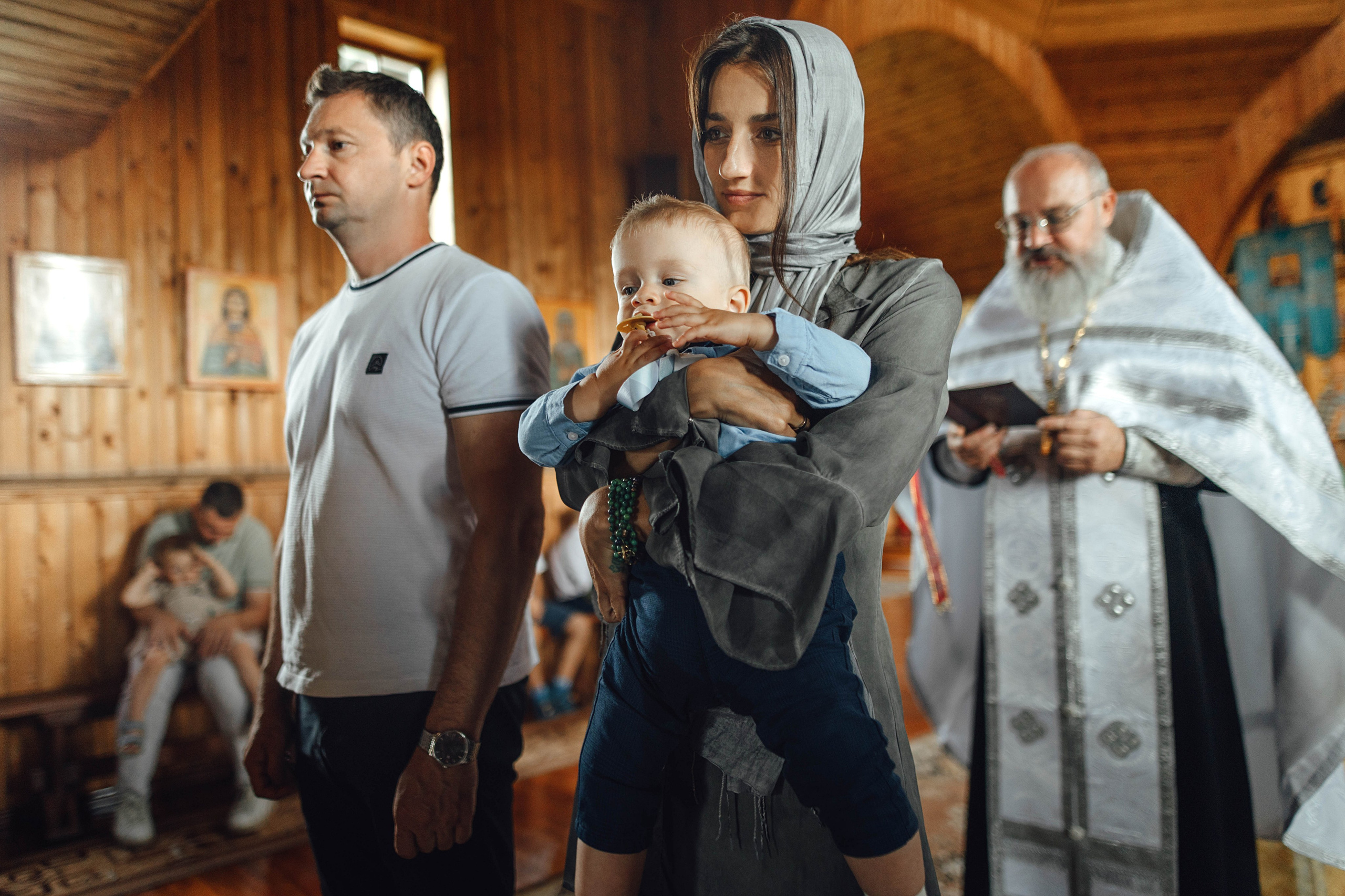 Крещение Тимофея, д. Киевец, храм Святой Троицы, август 2025