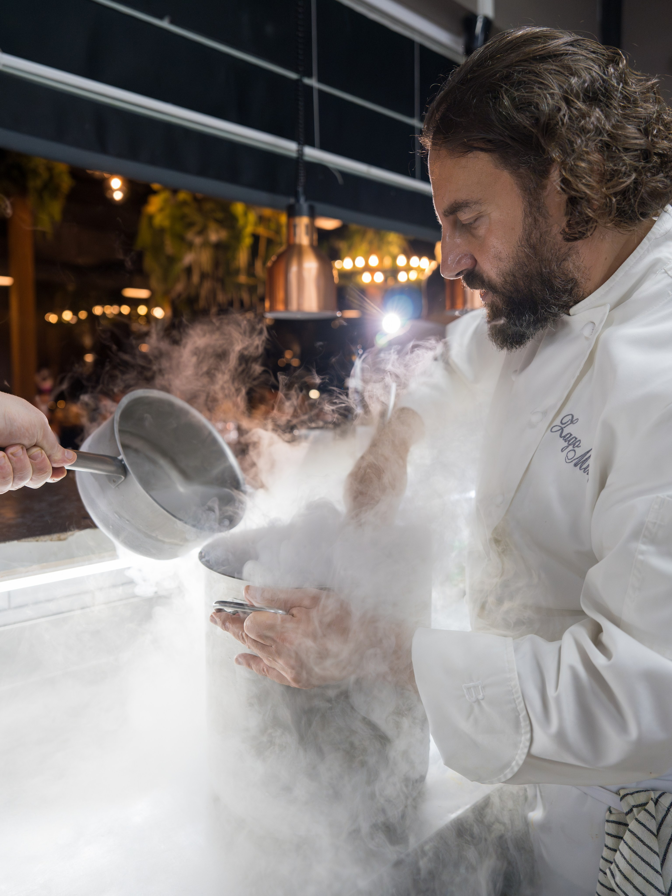 Гастрономический ужин «Лесная Италия» с Мирко Дзаго в ресторане RiverSide. Репортажный фотограф в Красной Поляне и Сочи Павлюченко Екатерина