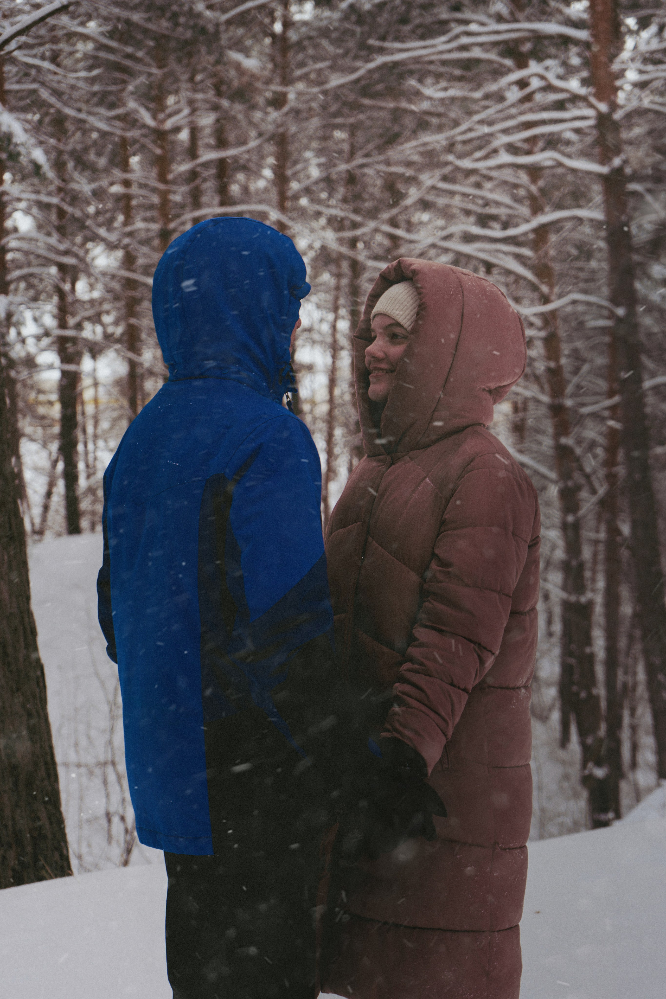 зимняя фотосессия пары в Питере