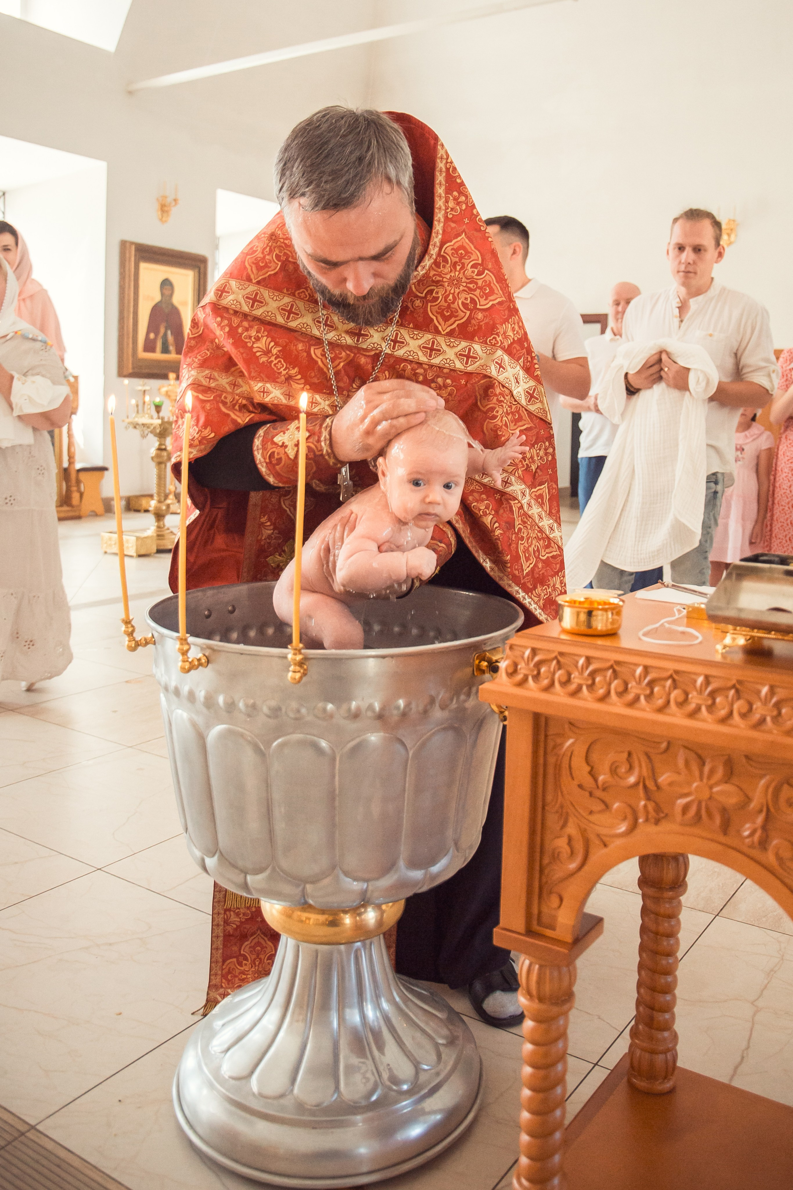Крещение Ильи в Храме Святых Бессребреников и чудотворцев Космы и Дамиана в Калуге