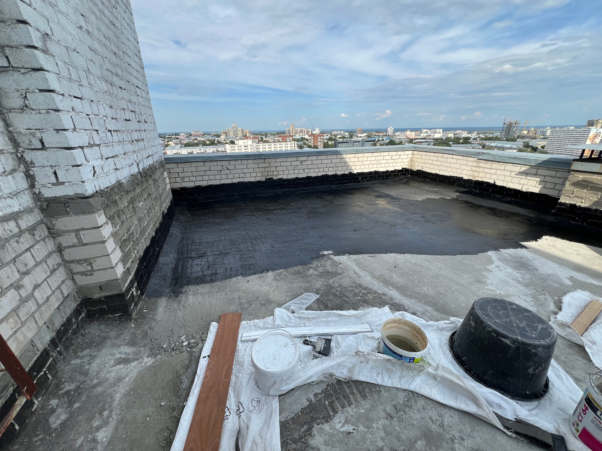 ТСЖ Строителей 33 Монтаж наплавляемой кровли