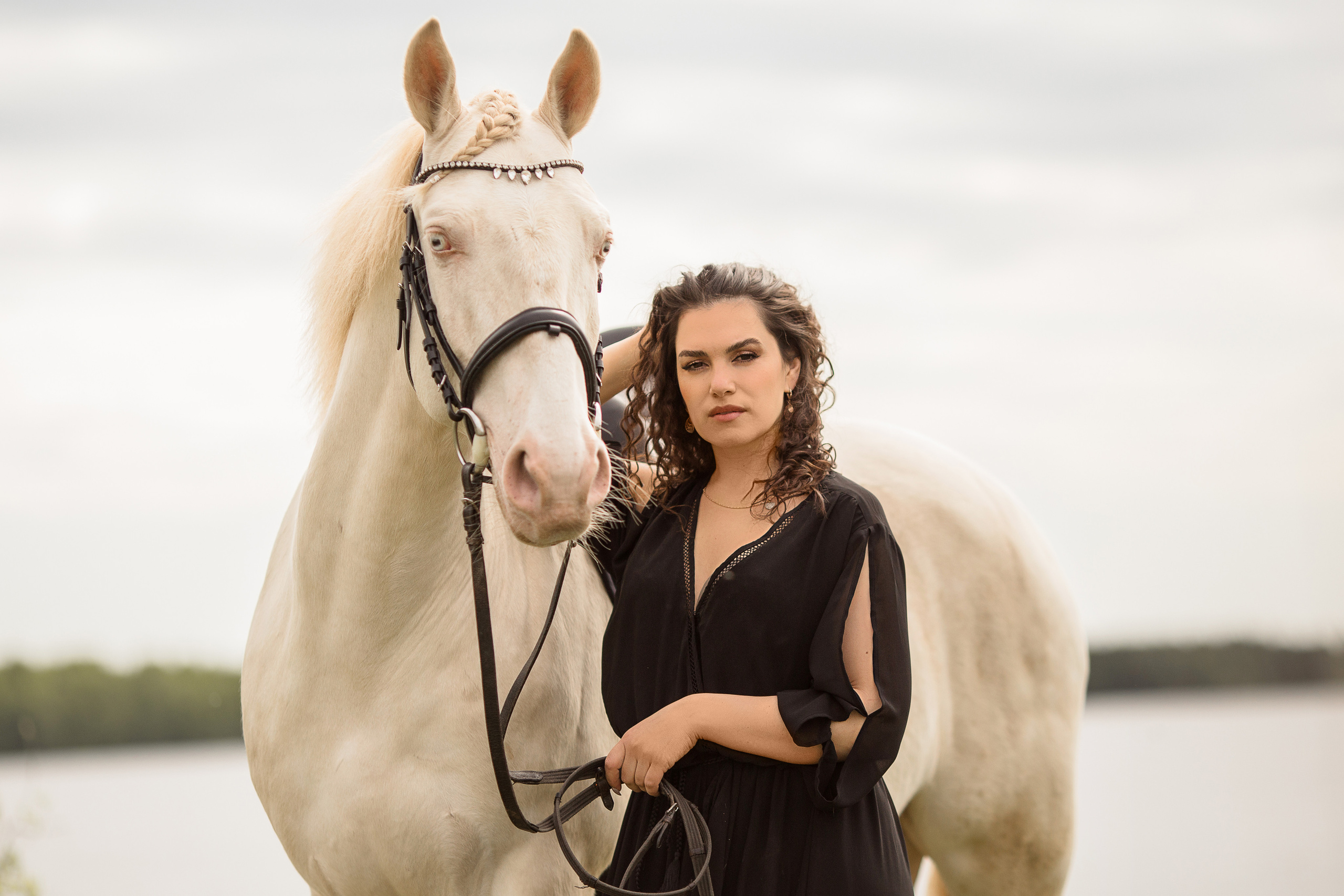 Фотосессия с двумя лошадьми