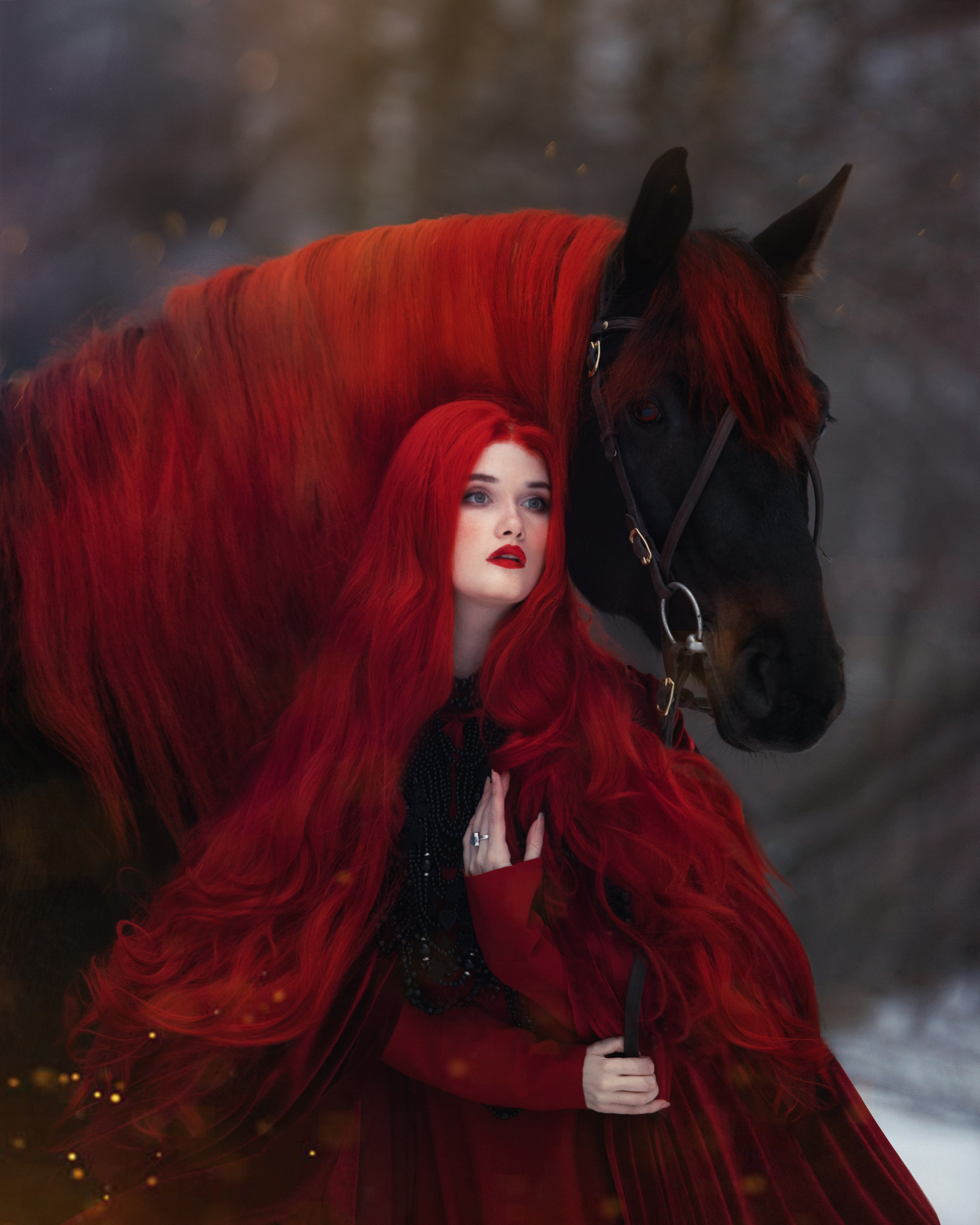 Фотосессия с лошадью в Русском стиле. Ольга Бажутова конный и портретный фотограф в Москве