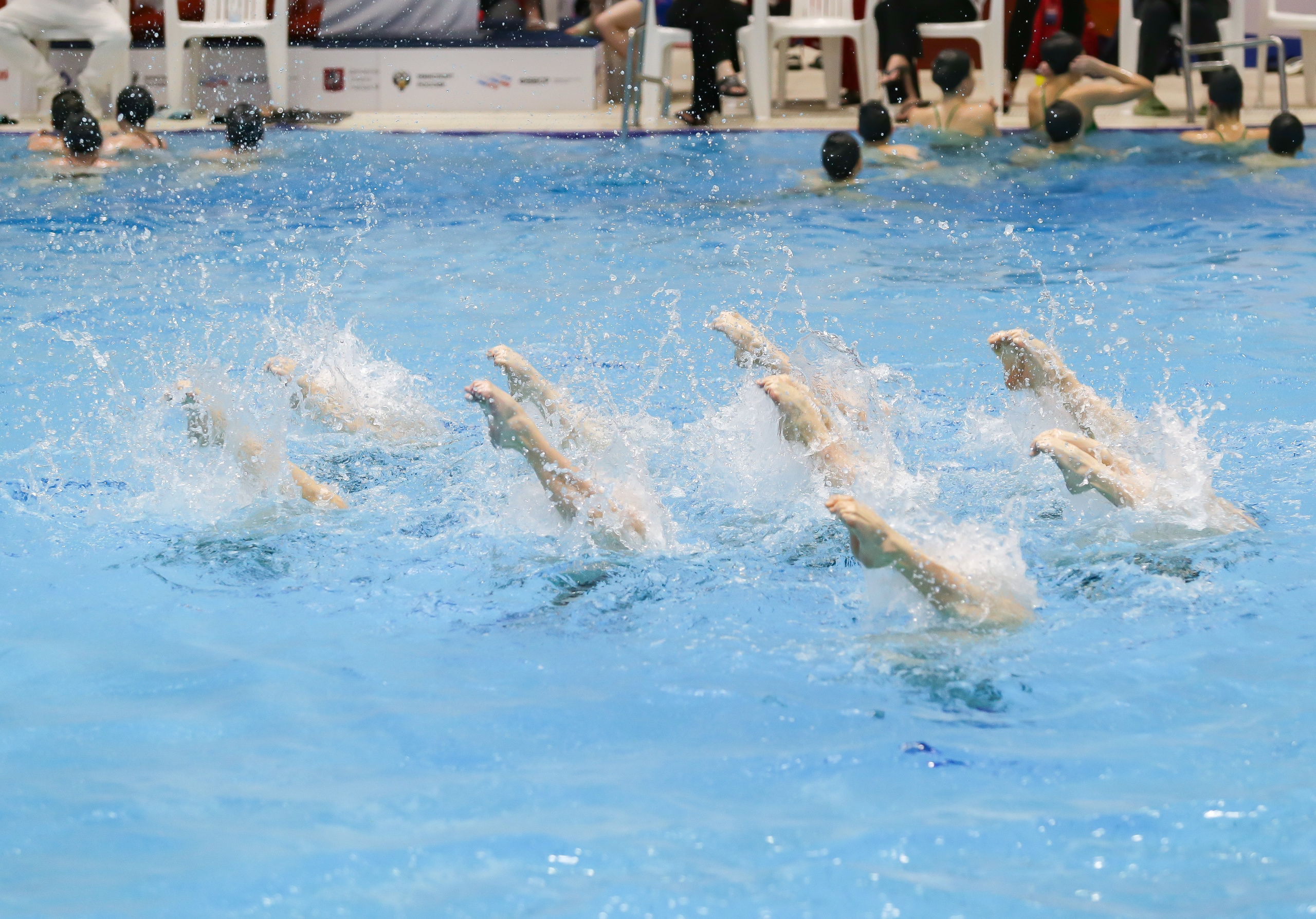 Тренировка перед Первенством России по синхронному плаванию. Репортажный фотограф в Москве
