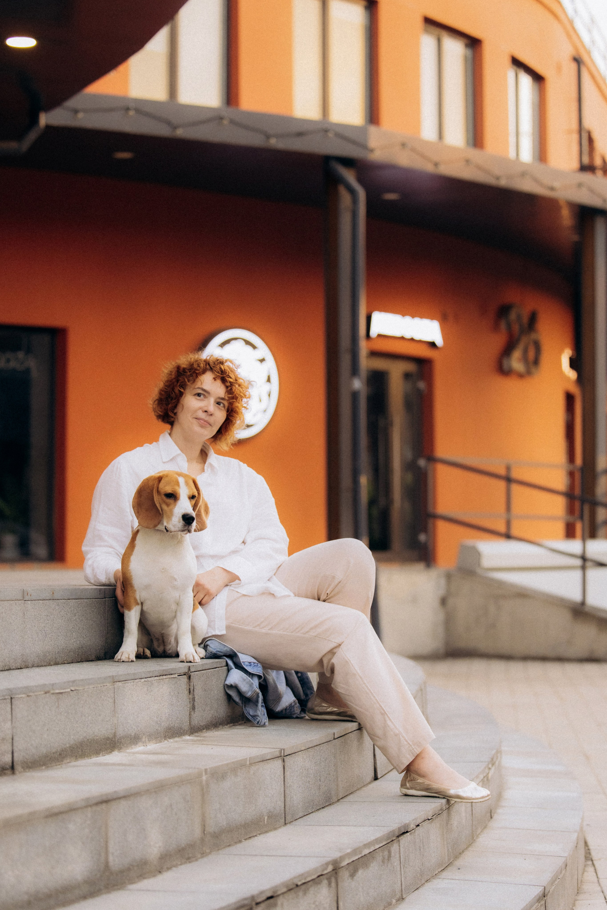 Анна и Рэна. Рассвет в Москве. Фотограф анималист в Казани Алина Сулейманова. Фотограф животных