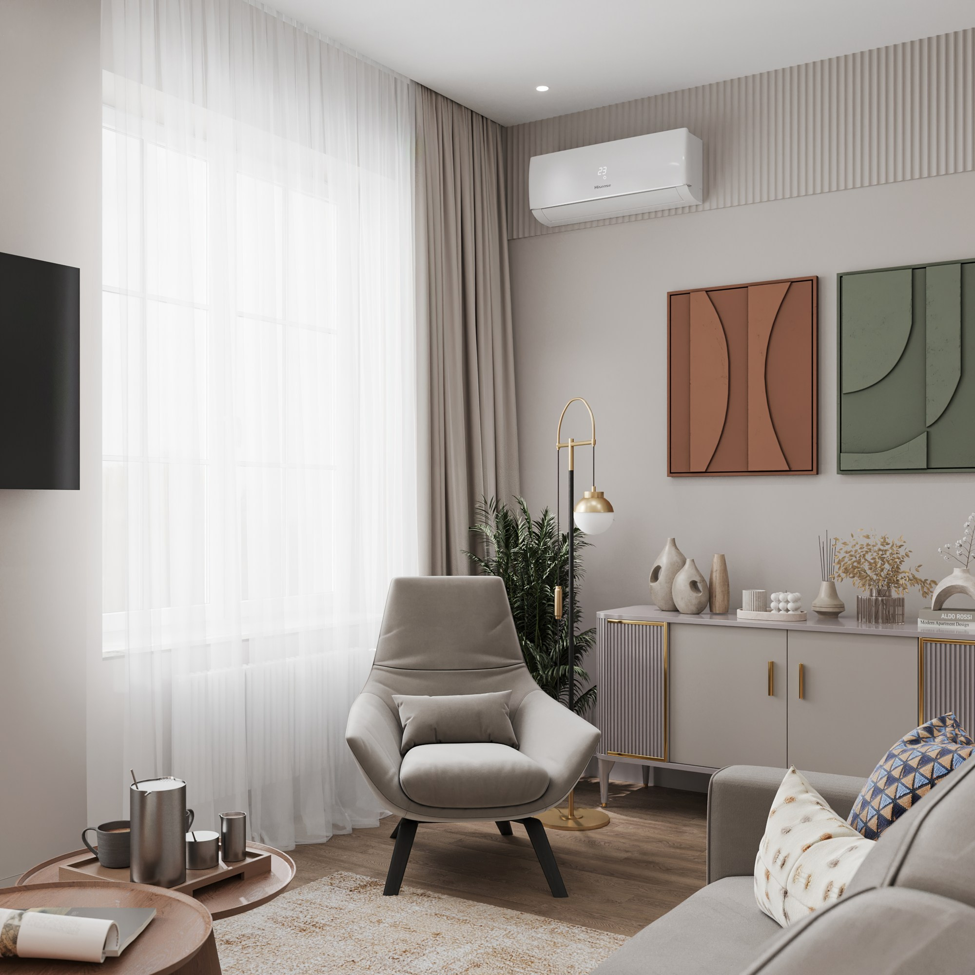 Первый этаж 2-х этажного дома. Интерьерный 3Д Визуализатор Маргарита Оберемко