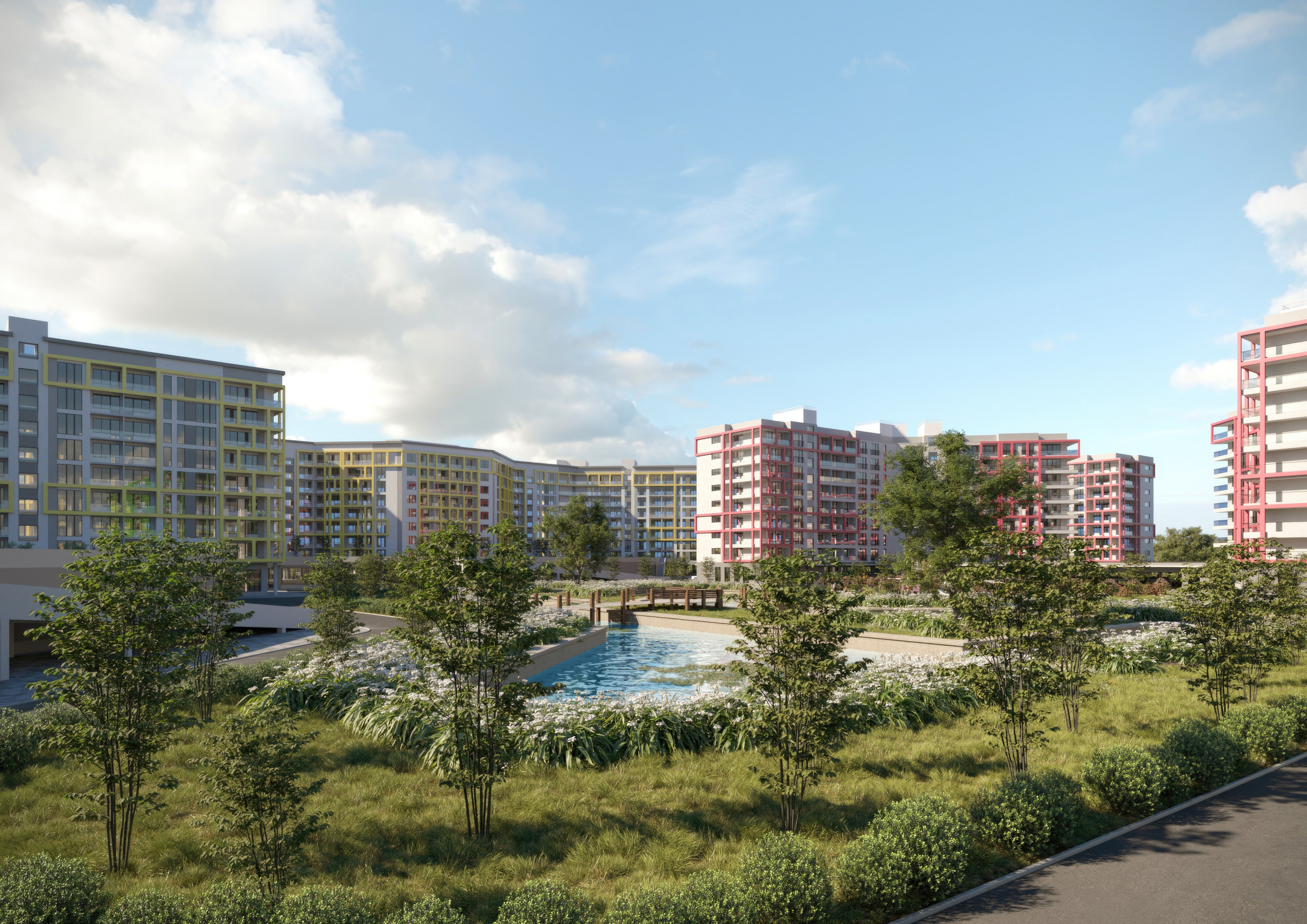 Жилой квартал — 3D-визуализация архитектуры и благоустройства. 3Д Визуализация Интерьера и Архитектуры