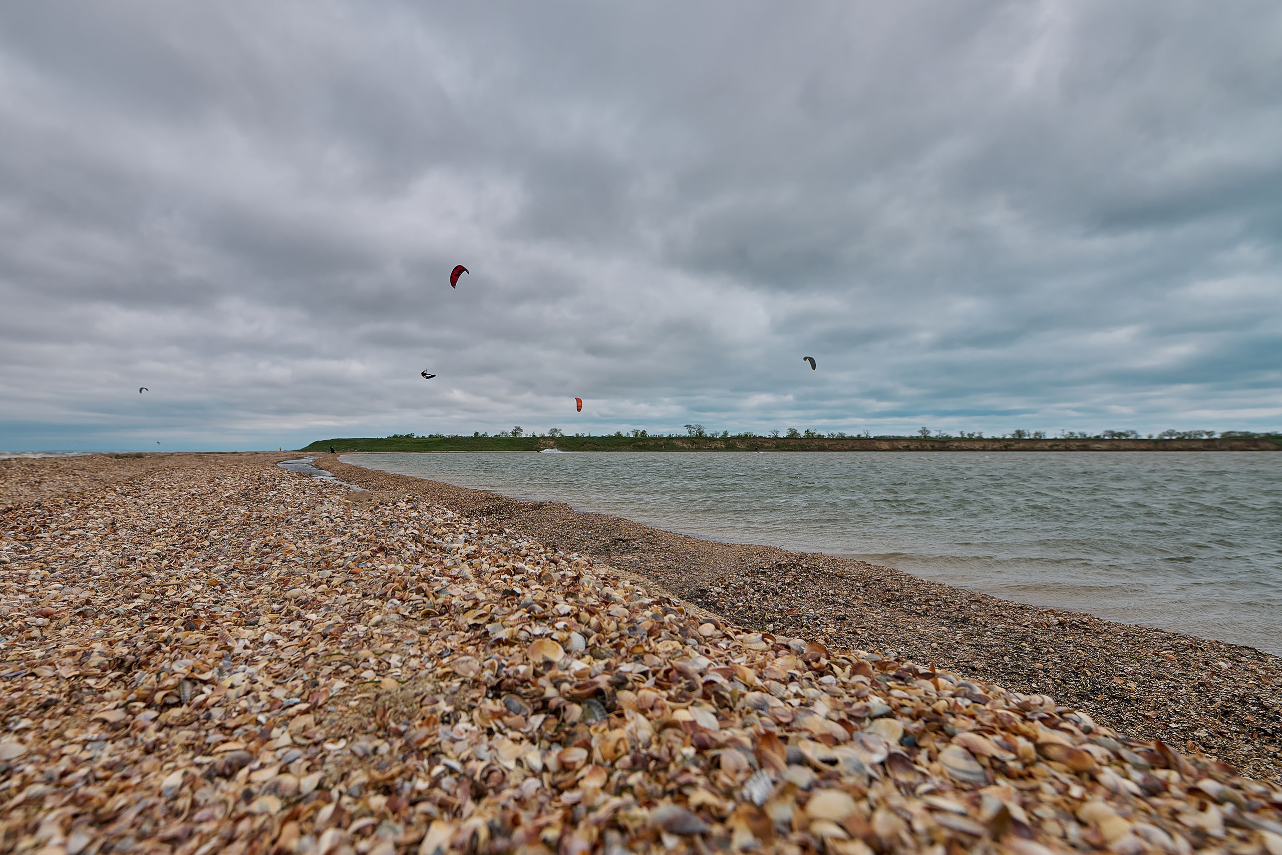коса Голенькая, станица Благовещенская, Бугазский лиман, кайтинг