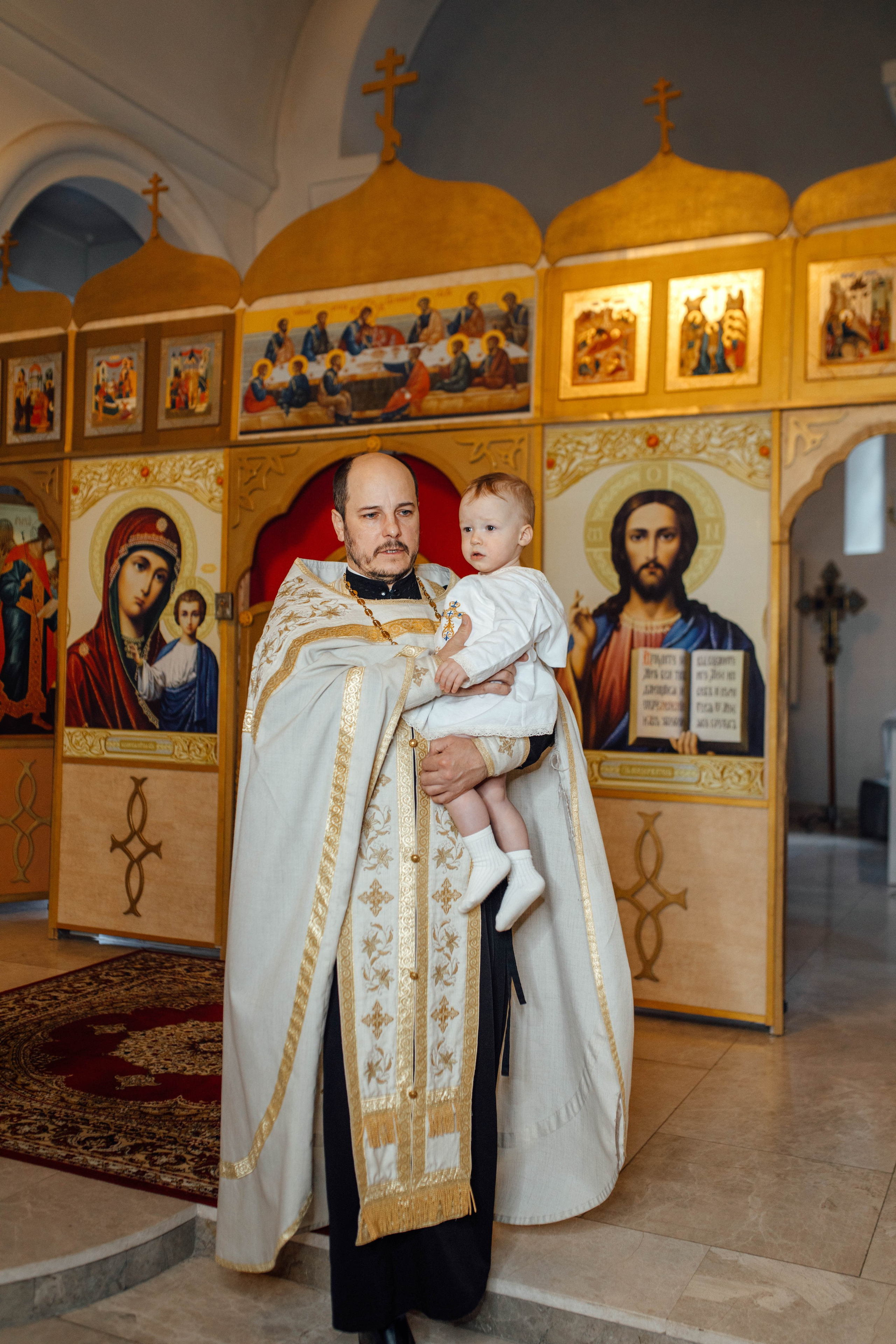 Таинство крещения Льва, храм Вознесения Господня, Ждановичи, февраль 2025
