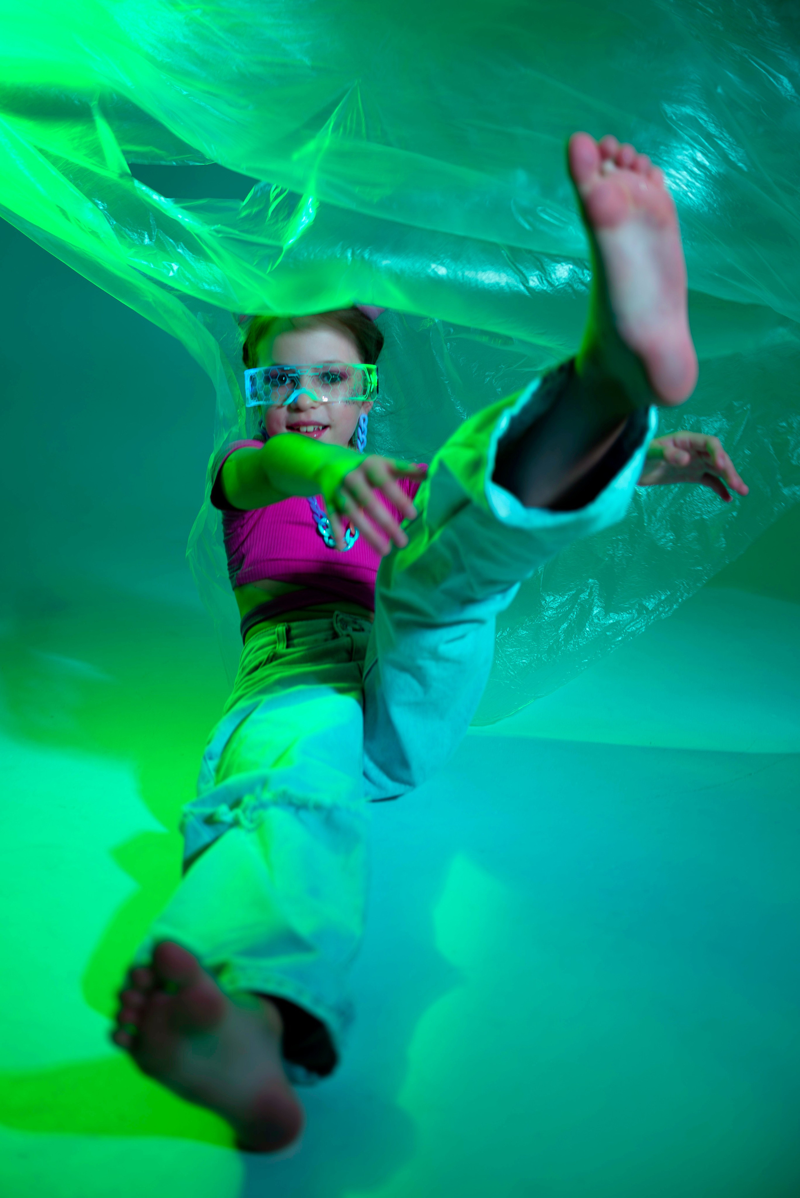 детская фотосессия в футуристическом стиле