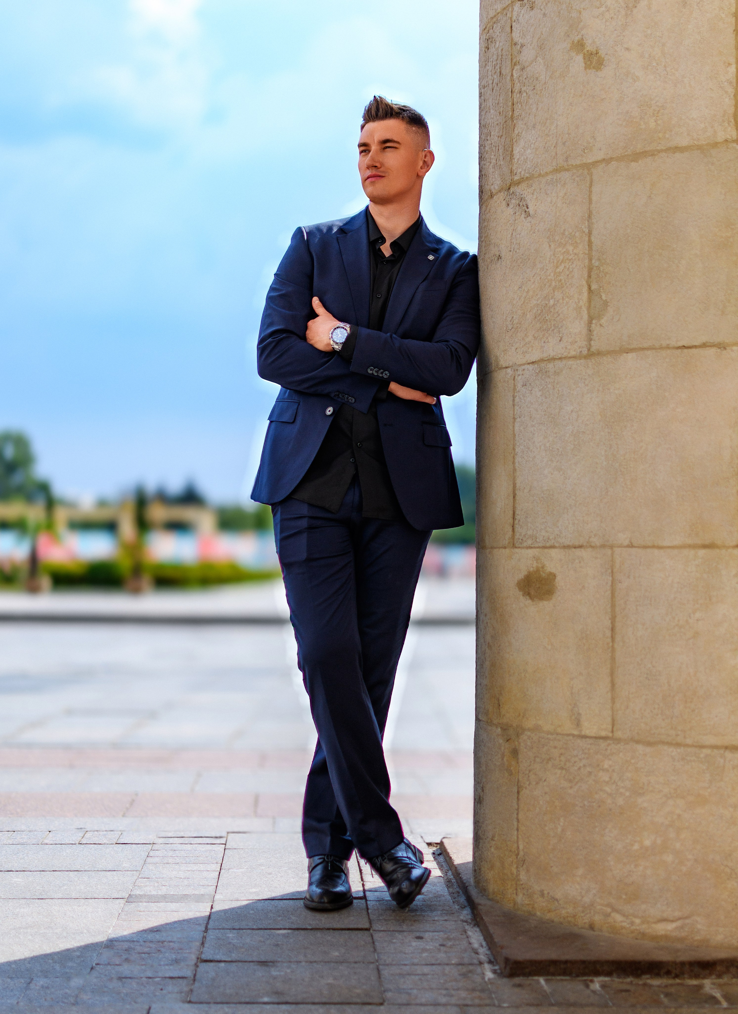 Мужская портретная фотосессия в Москве в парке Горького