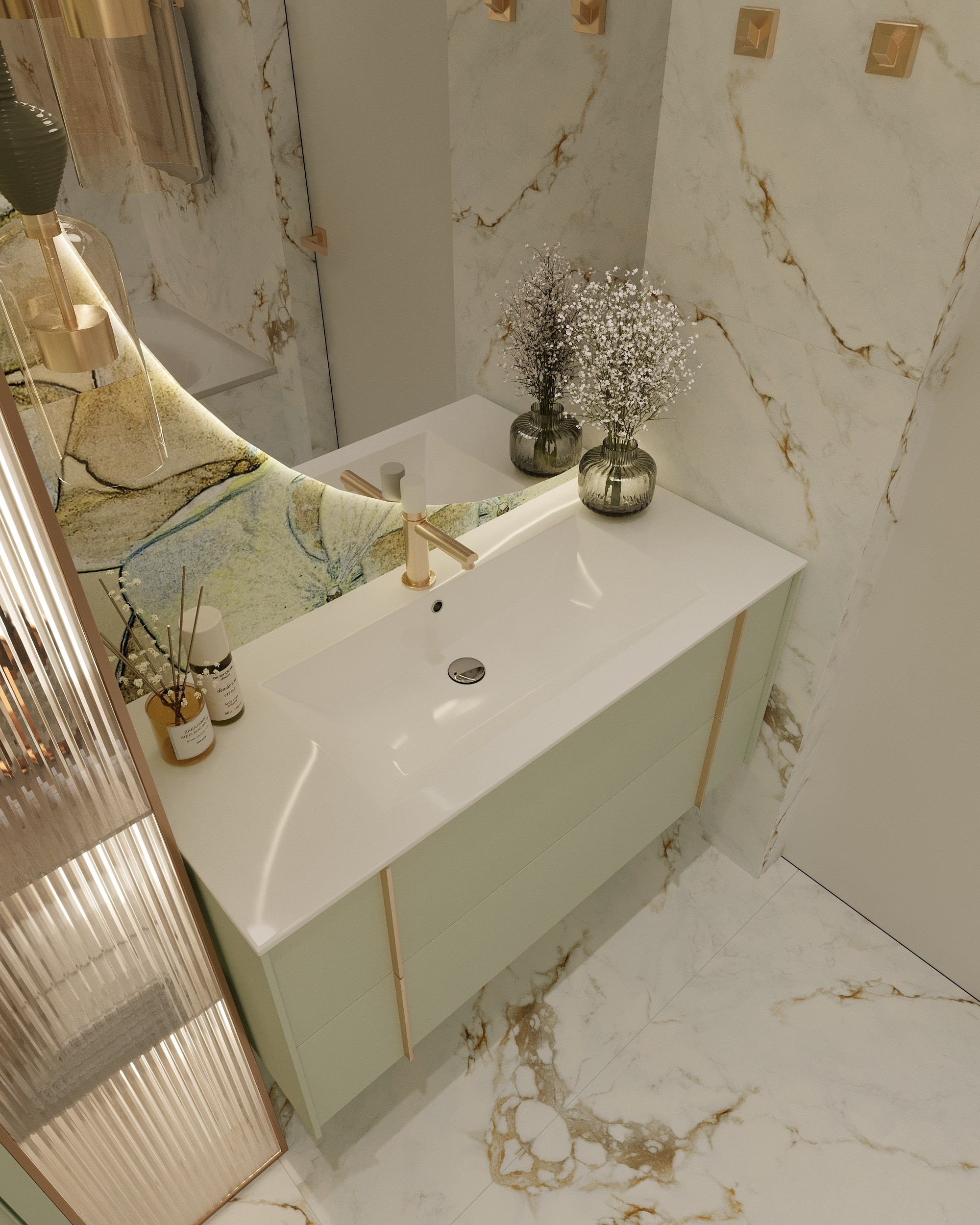 Квартира (санузел+детская комната). Королёва Анастасия | 3D визуализатор