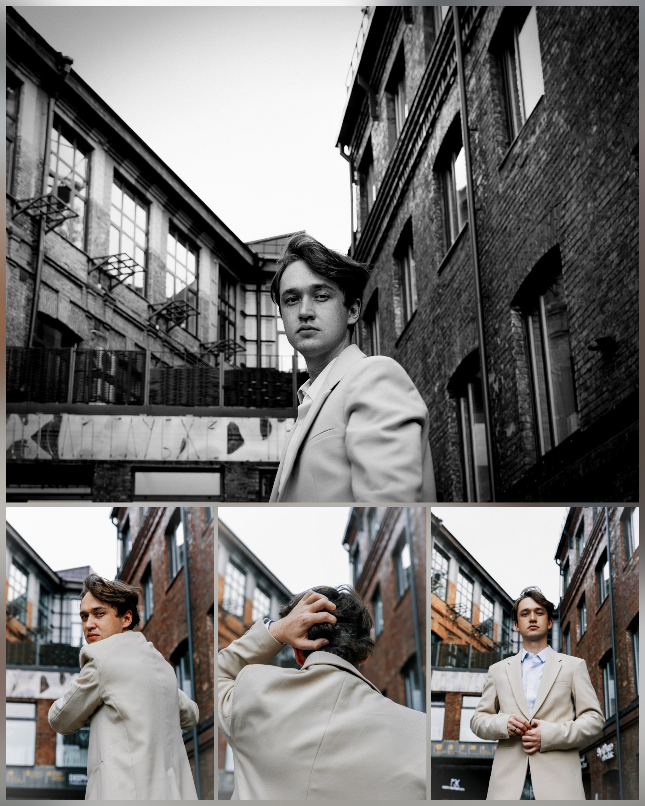 фото парня на фоне зданий