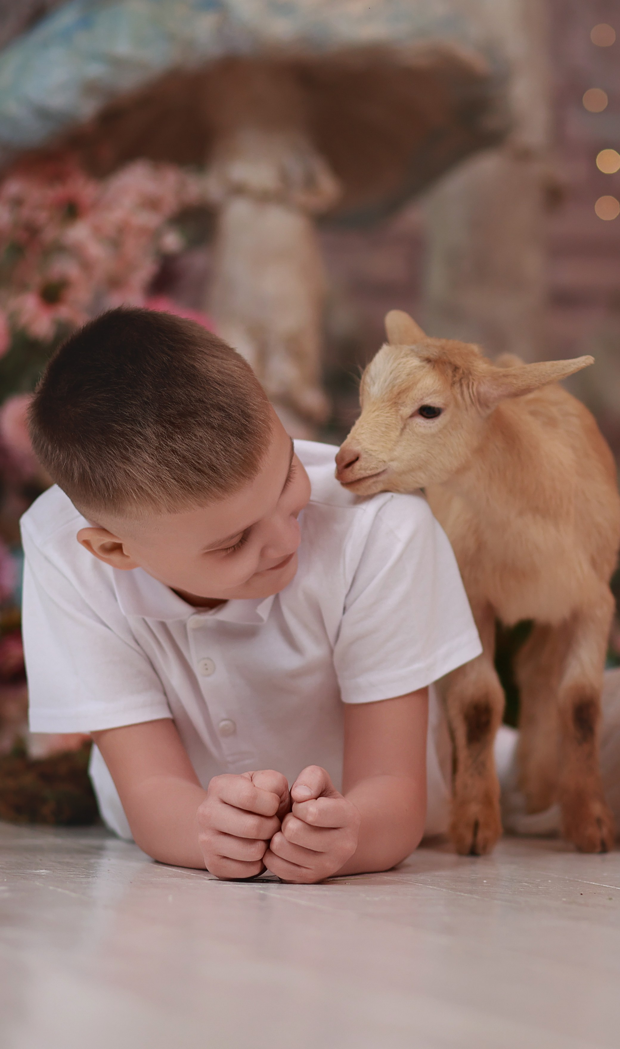 Фотопроект с козочкой и кроликами. Детский семейный фотограф Краснодар