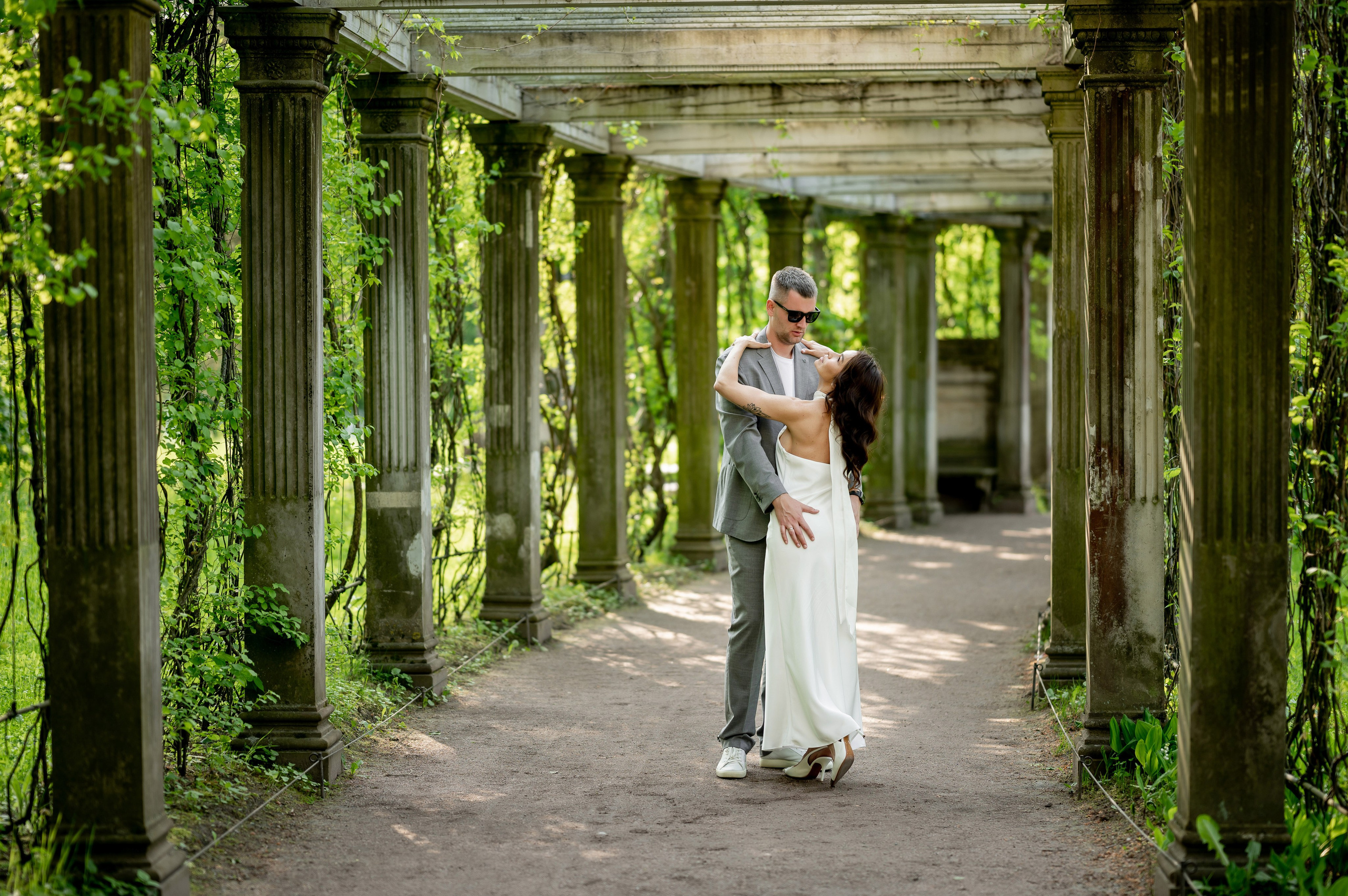 Алина и Алексей (прогулка на кабриолете, Академия Художеств, Екатерининский парк в Пушкине). Портретный, семейный и свадебный фотограф в Санкт-Петербурге и в Пушкине Ширяев Денис