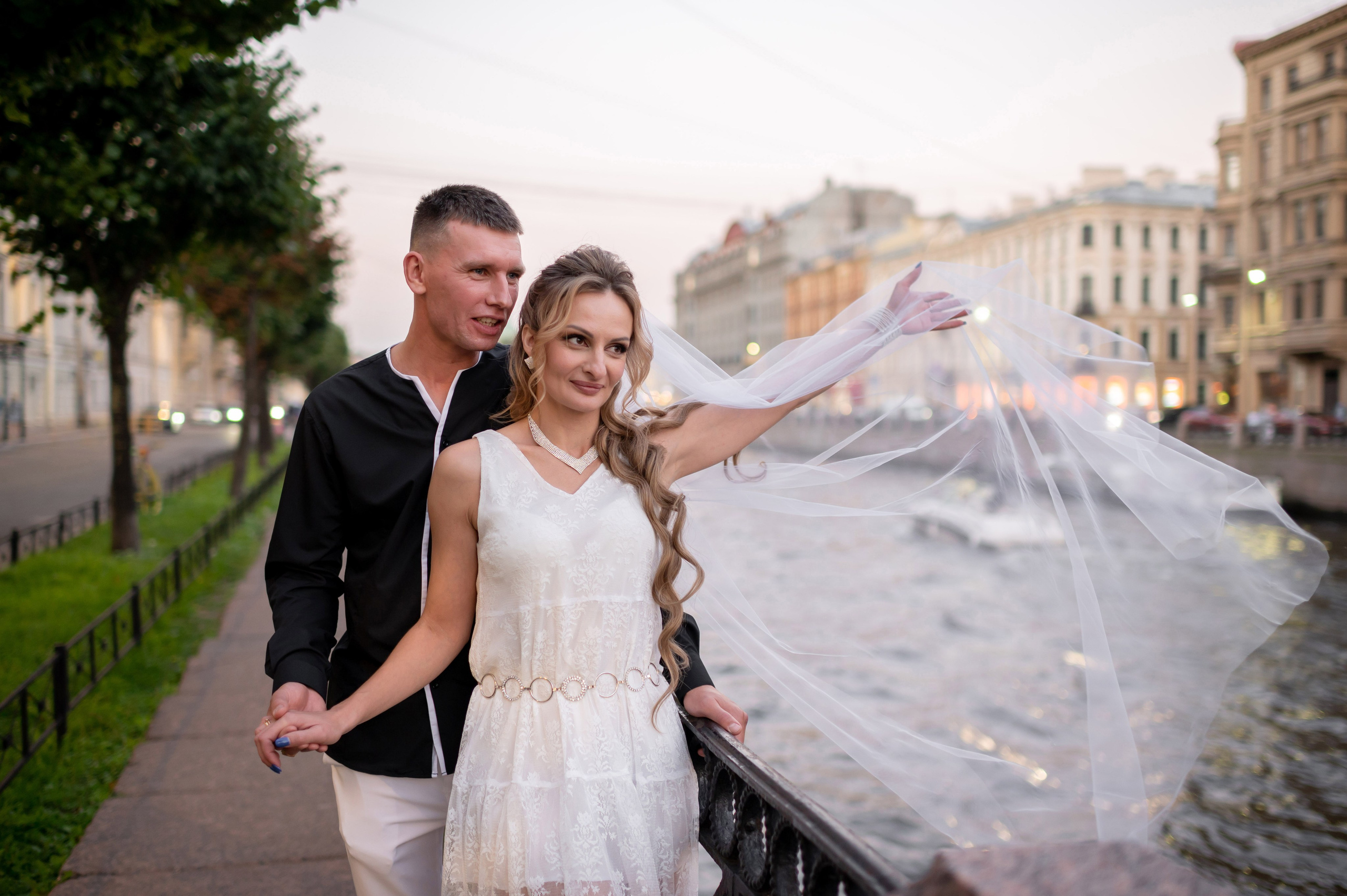 Екатерина и Андрей (свадебная фотосессия в вечернем Петербурге). Портретный, семейный и свадебный фотограф в Санкт-Петербурге и в Пушкине Ширяев Денис