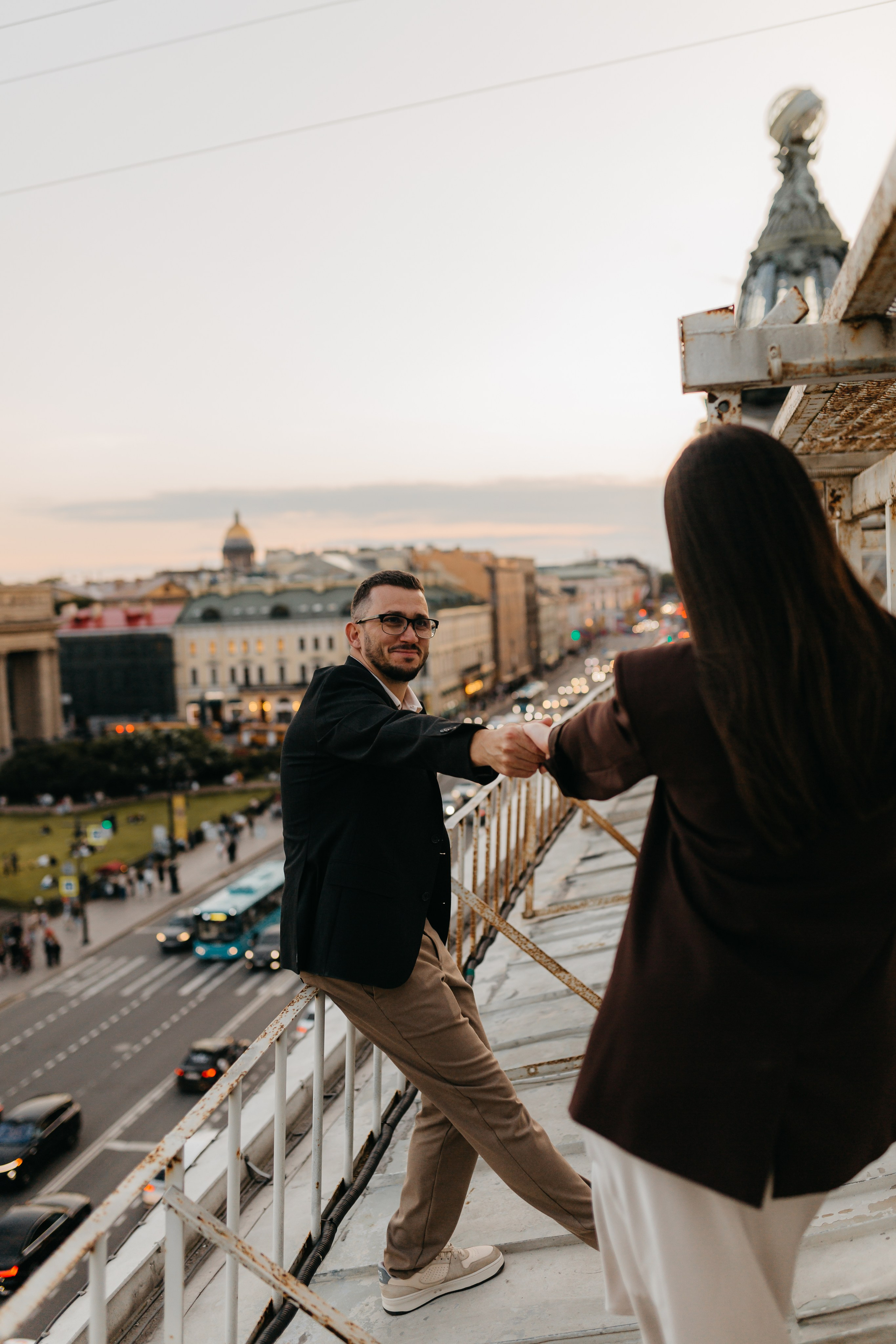 LoveStory на крышах Питера. Фотограф Санкт-Петербург Князева Елизавета