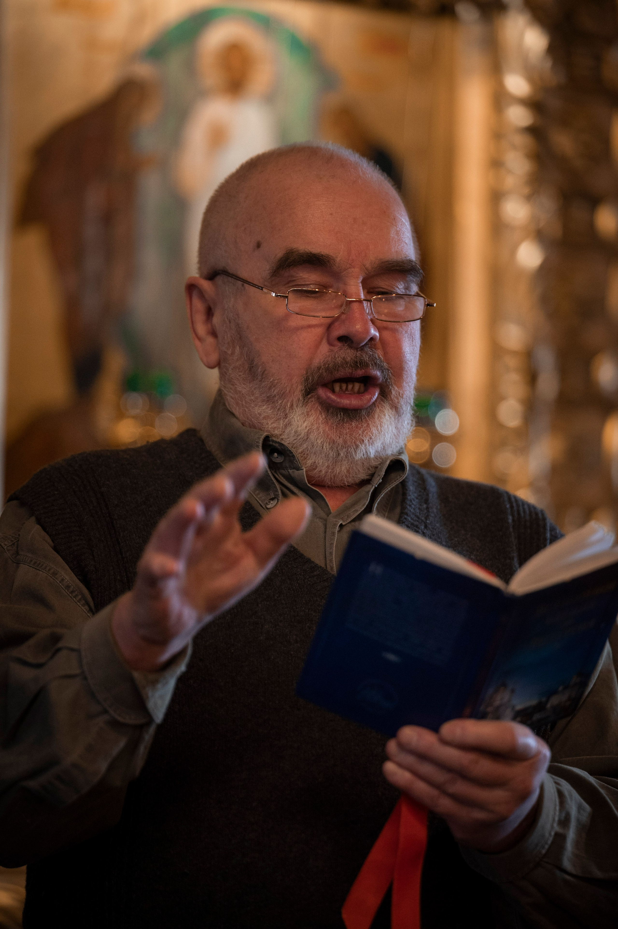 Богородский храм. Вход Господень в Иерусалим. Божественная литургия. Антон и Татьяна Денисенко — В храме