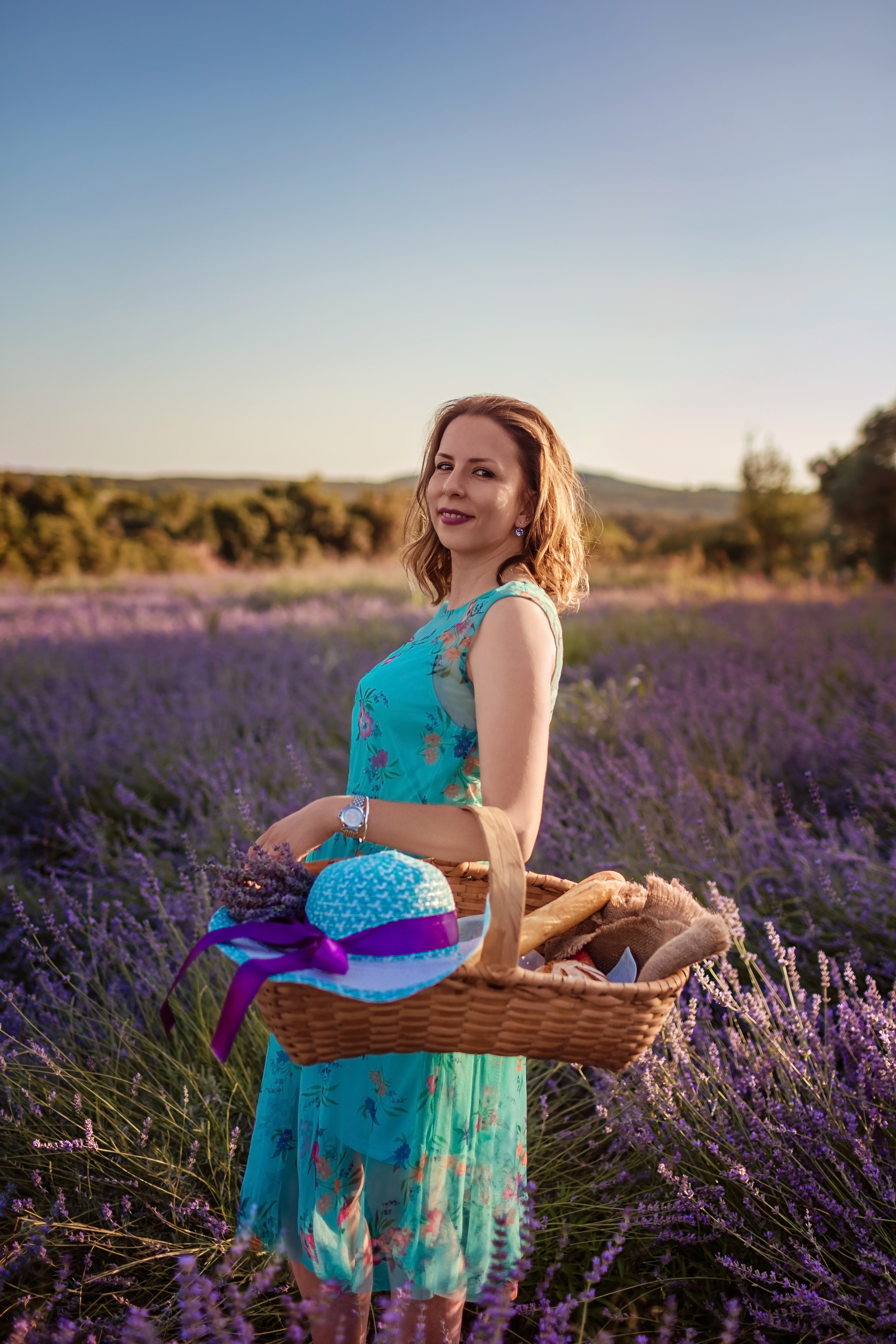 Photo session in the lavender field