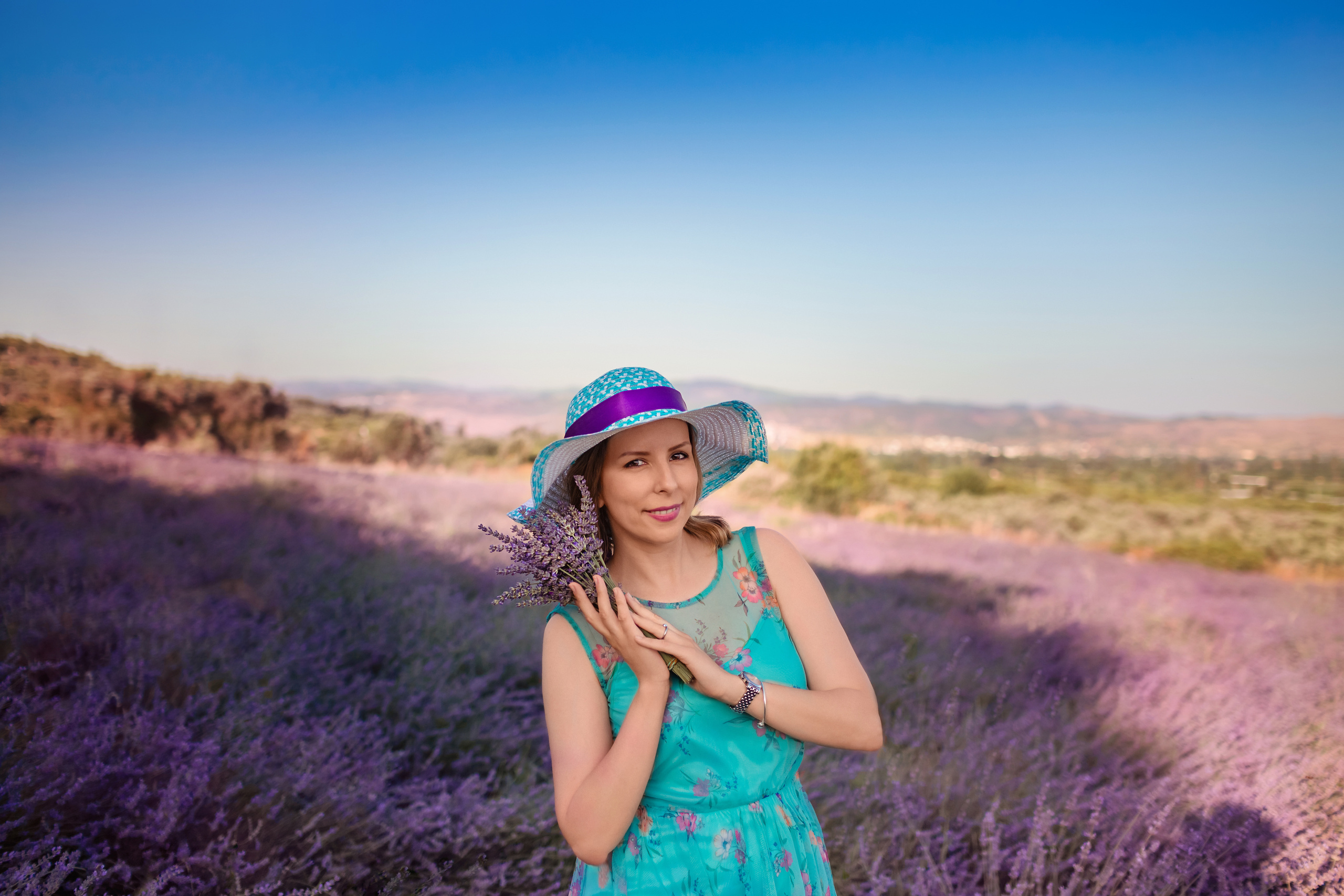 Photo session in the lavender field