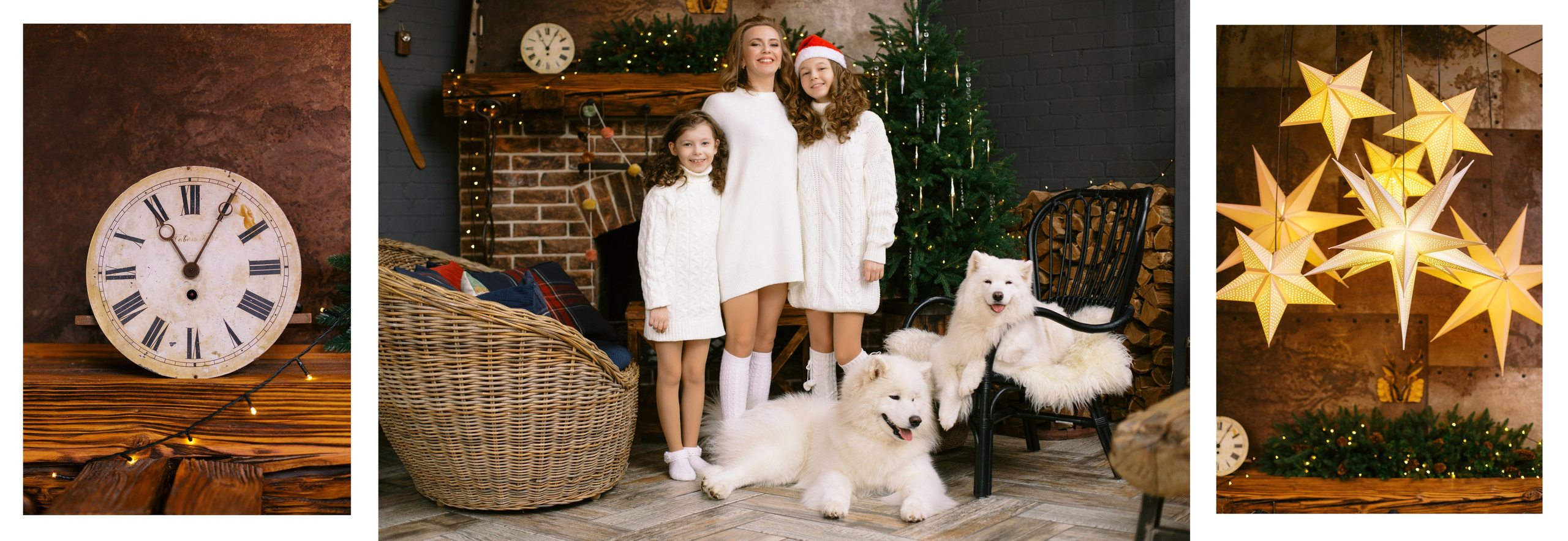 Новогодняя фотосессия в студии в Ростове для Юлии, Эли и Софии