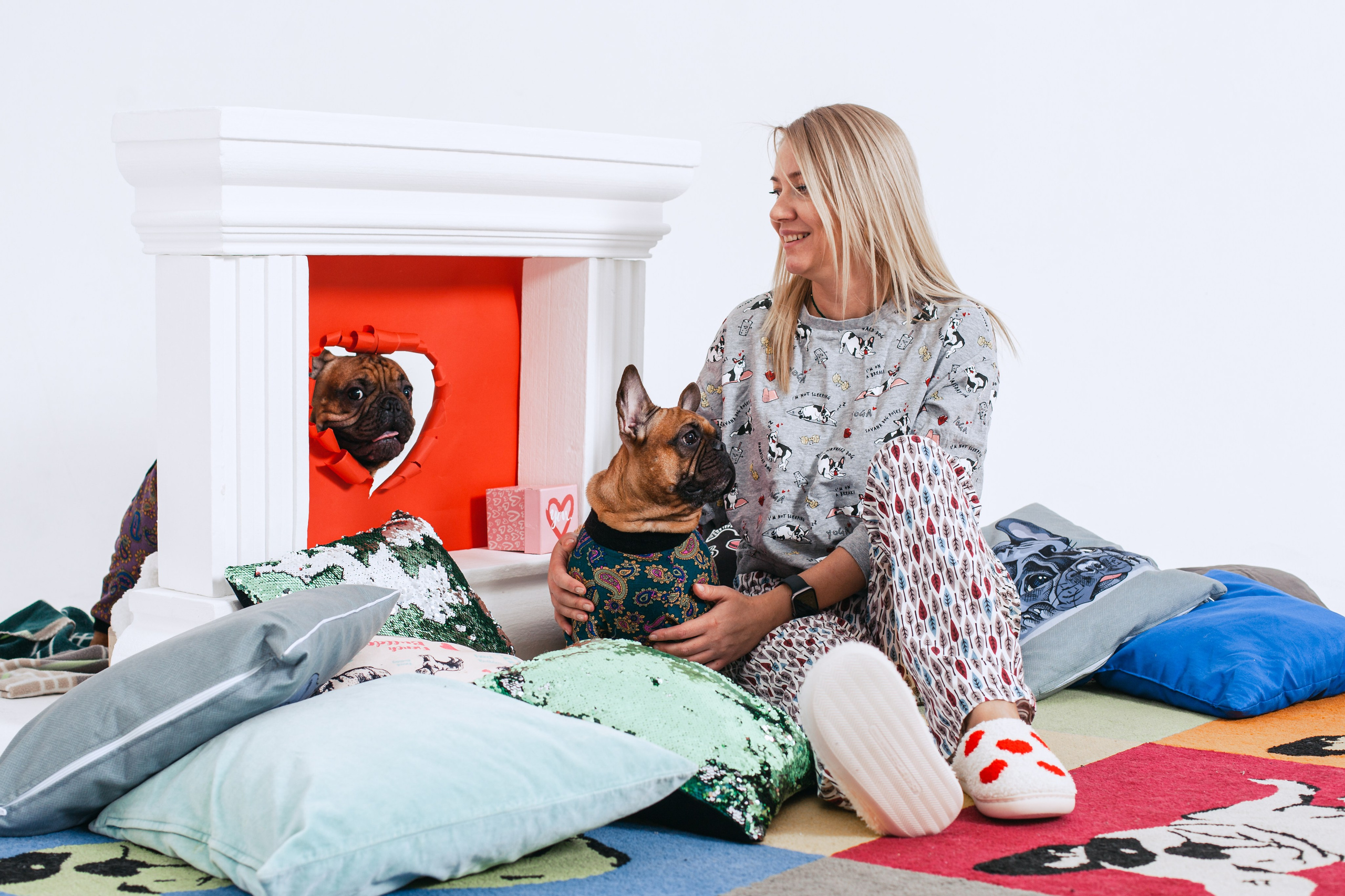 Пижамная вечеринка французских бульдогов и их хозяев. Фотограф-анималист Татьяна Степанова