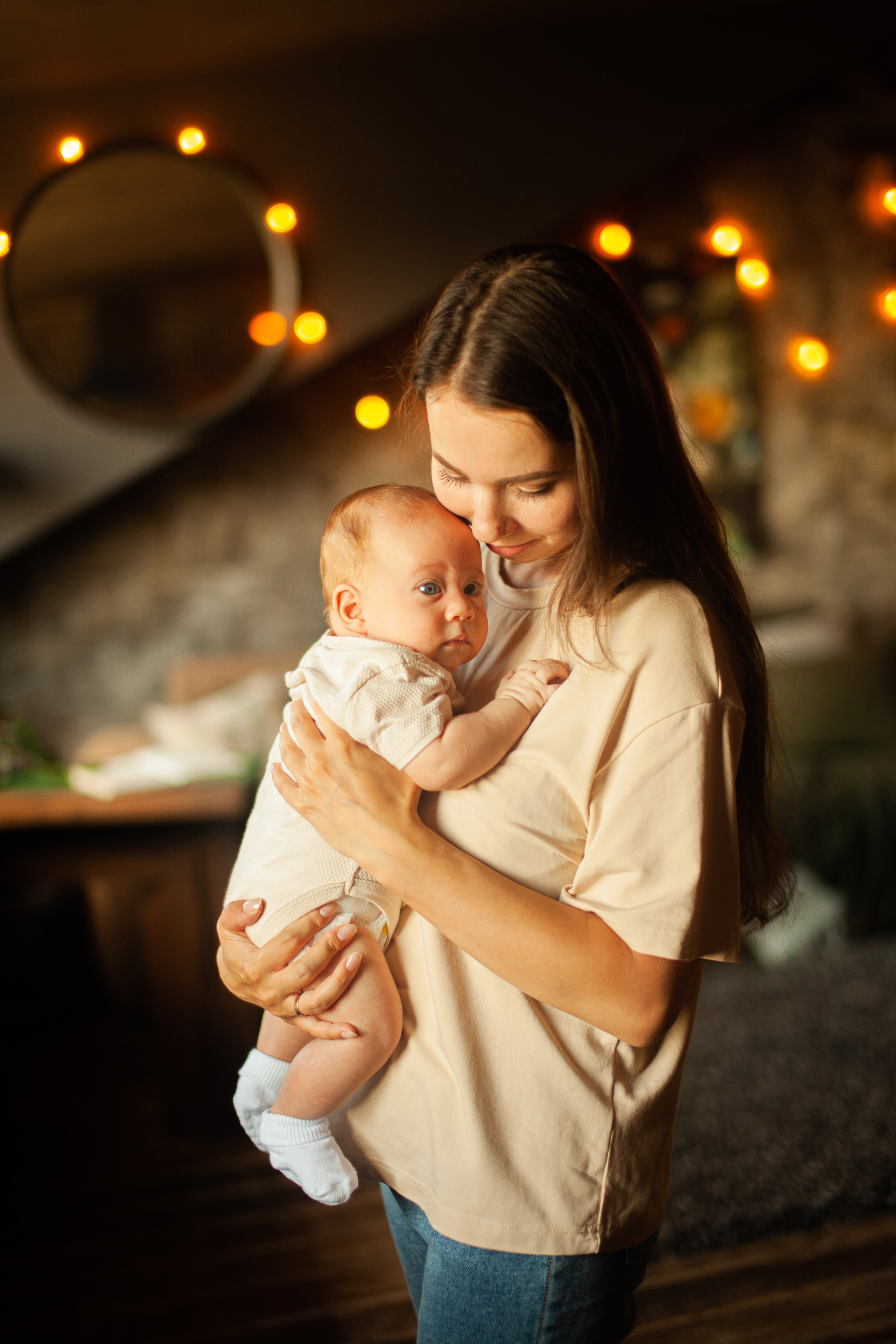 Семейная фотосессия в фотостудии и дома с новорожденным малышом. Фотограф на крещение и венчание в Нижнем Новгороде.Свадебный Фотограф